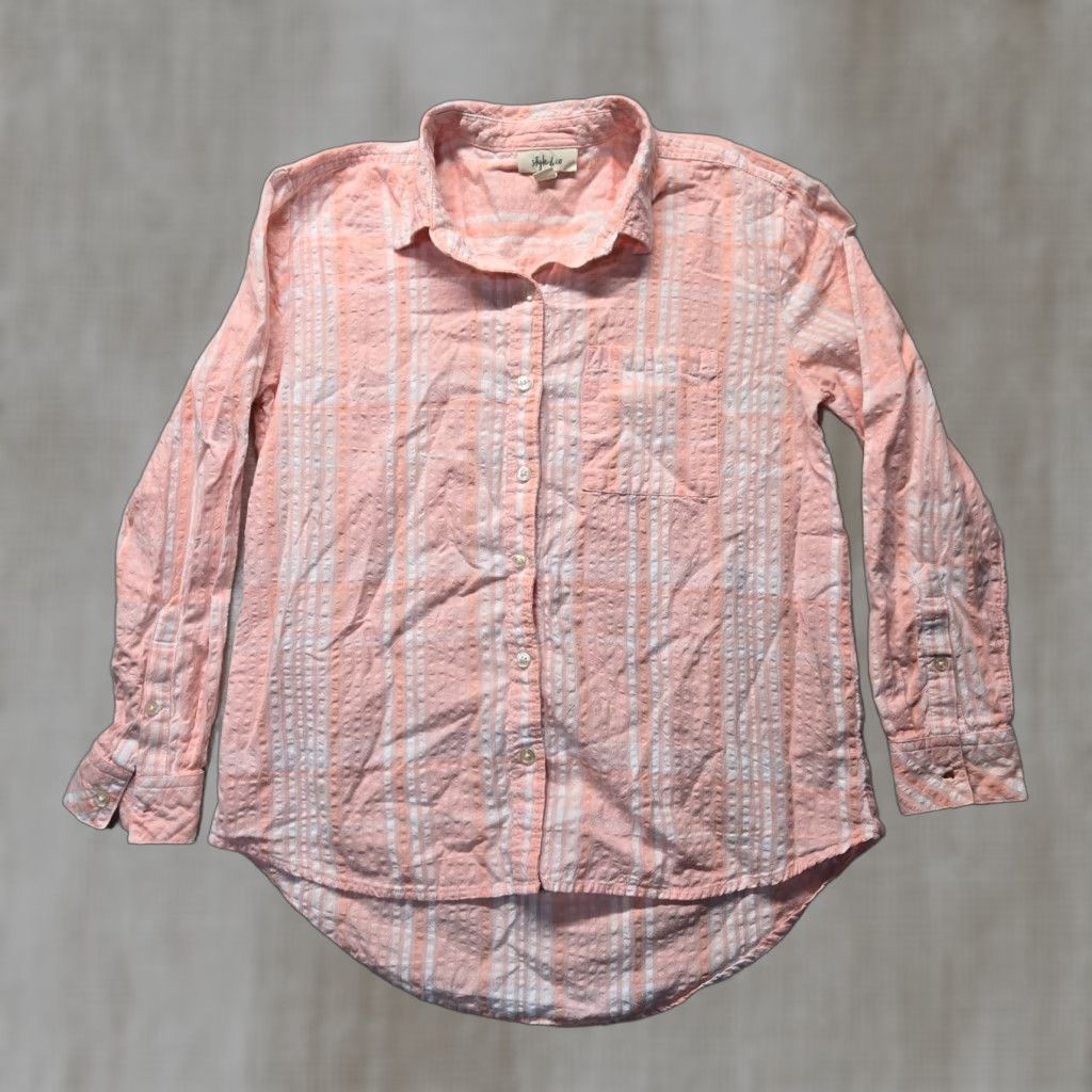 Style & Co Style & Co Shirt Pink Long Sleeve Button-Up Adult Women's S Small Size S / US 4 / IT 40 - 1 Thumbnail