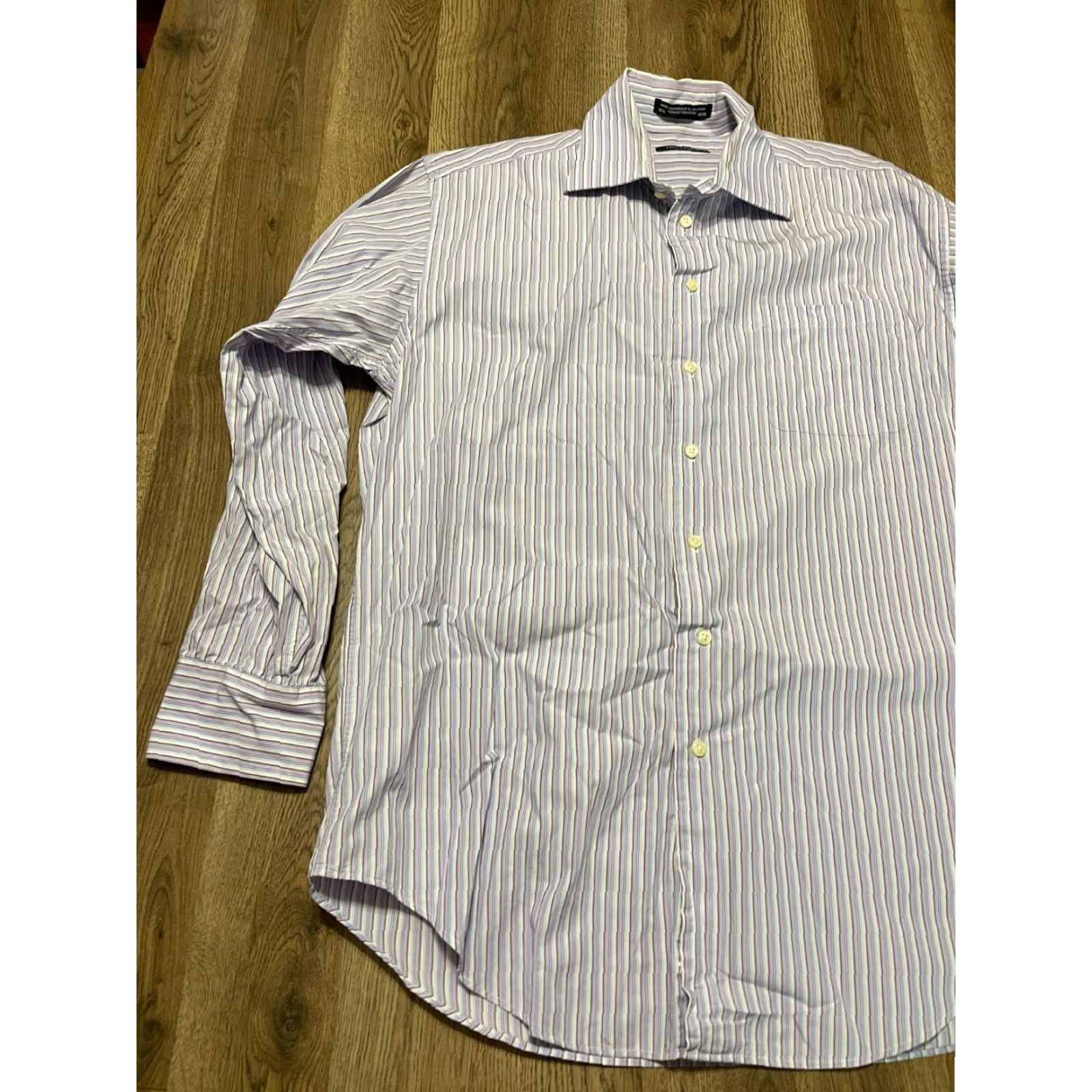Nautica Nautica Shirt Men’s Size 16.5 34/35 Striped Button Up Blue Purple White Long Sleeve Casual Size US XL / EU 56 / 4 - 3 Thumbnail