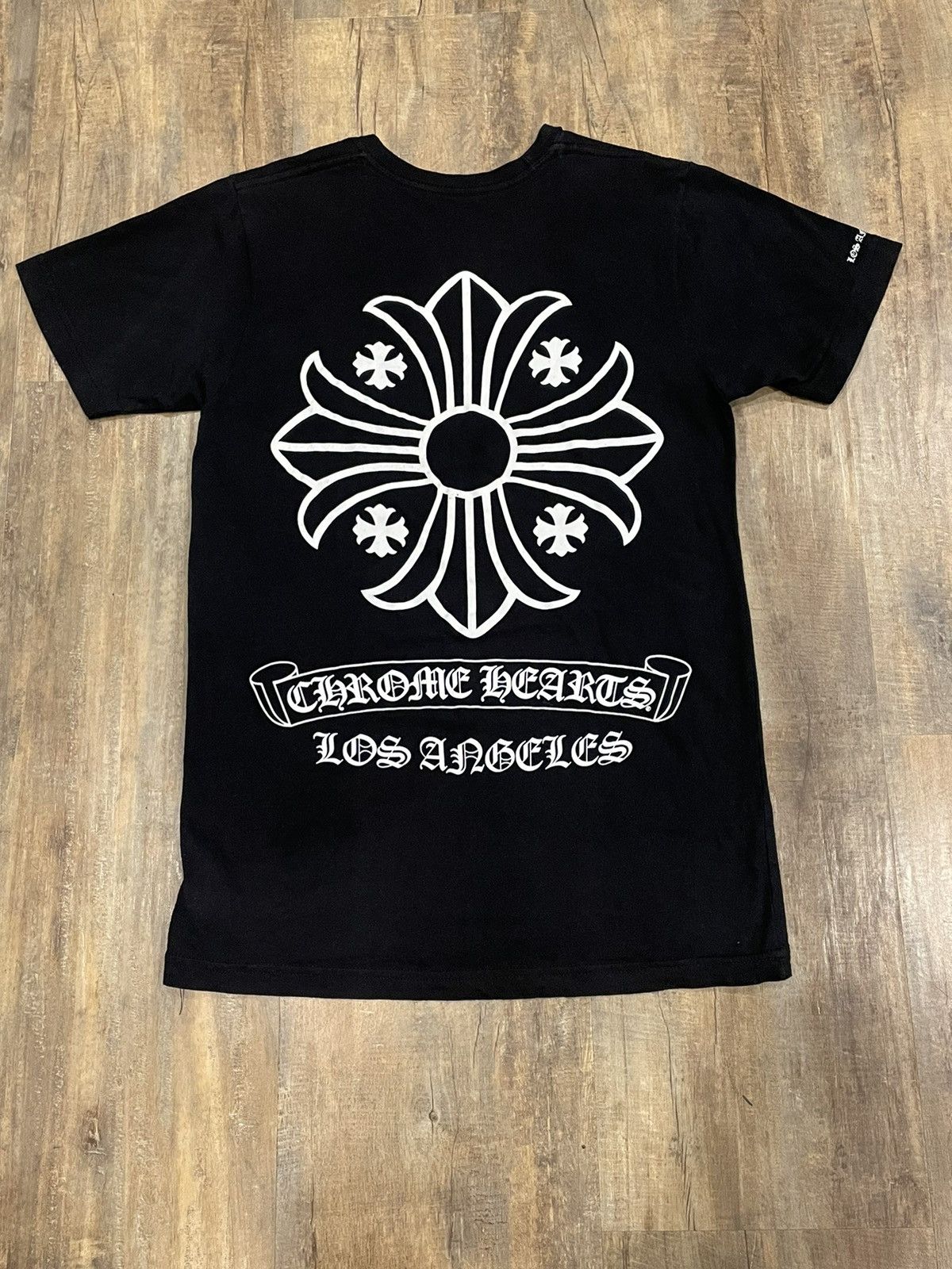 image of Chrome Hearts Los Angeles Exclusive Cross Pocket Tee in Black, Men's (Size Small)