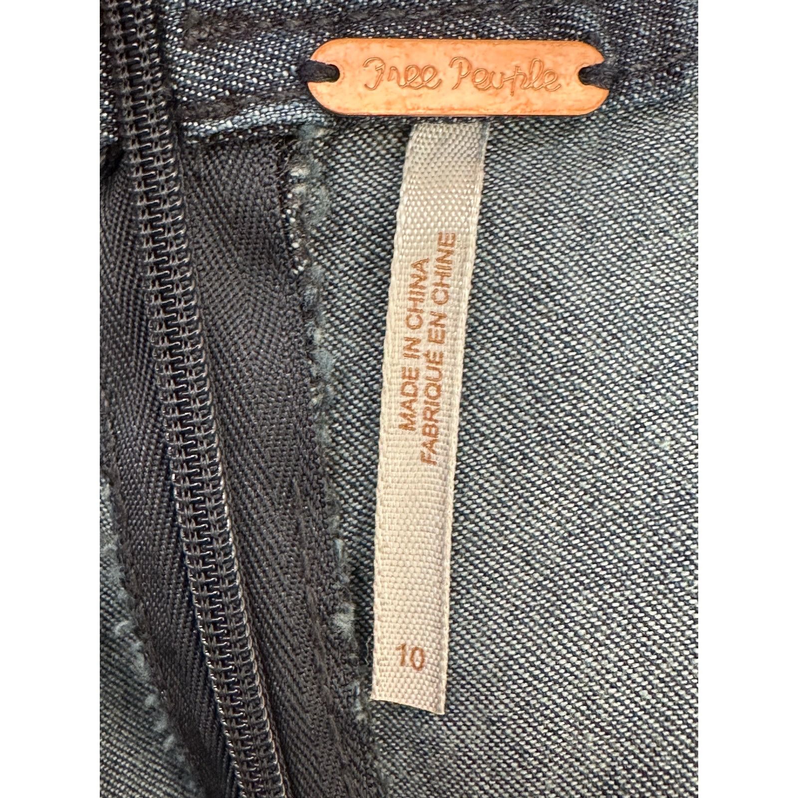 Free People Free People blue flat front wide legs jeans size 10 Size 32" / US 10 / IT 46 - 3 Thumbnail