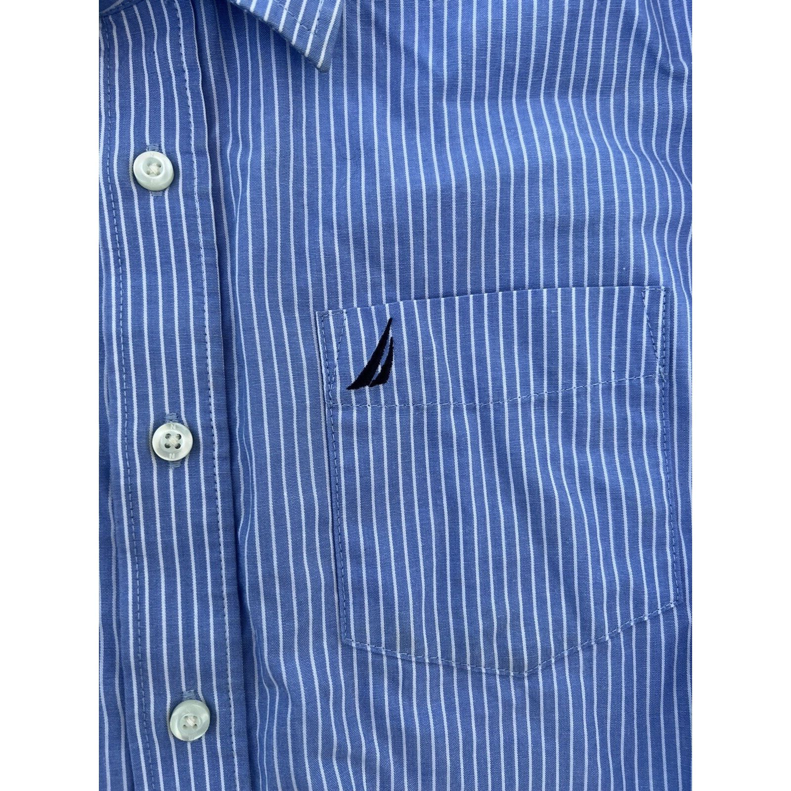 Nautica Nautica shirt striped boy size 10 years blue white A000177 Size US XXS / EU 40 - 3 Thumbnail