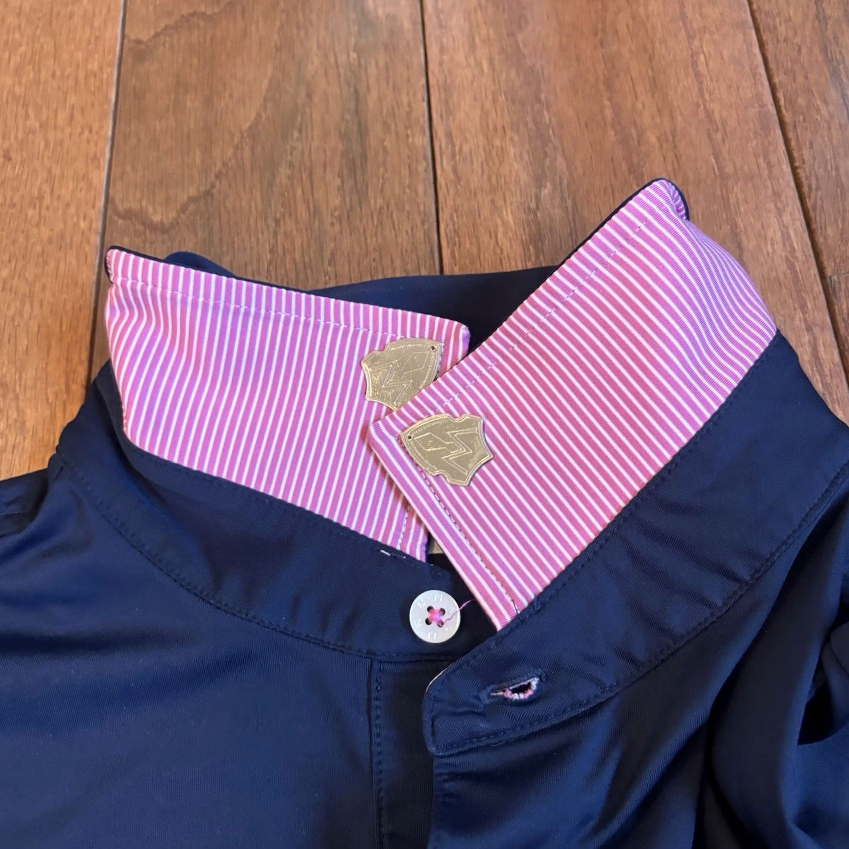 Footjoy Mens Footjoy Golf Polo Shirt Grandfather Mountain Golf Club Blue Pink XL Size US XL / EU 56 / 4 - 5 Thumbnail