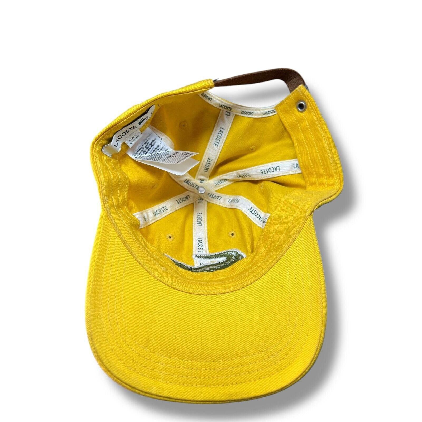 Lacoste Lacoste Yellow Cotton Cap Hat Adjustable Strapback Crocodile Size ONE SIZE - 9 Thumbnail
