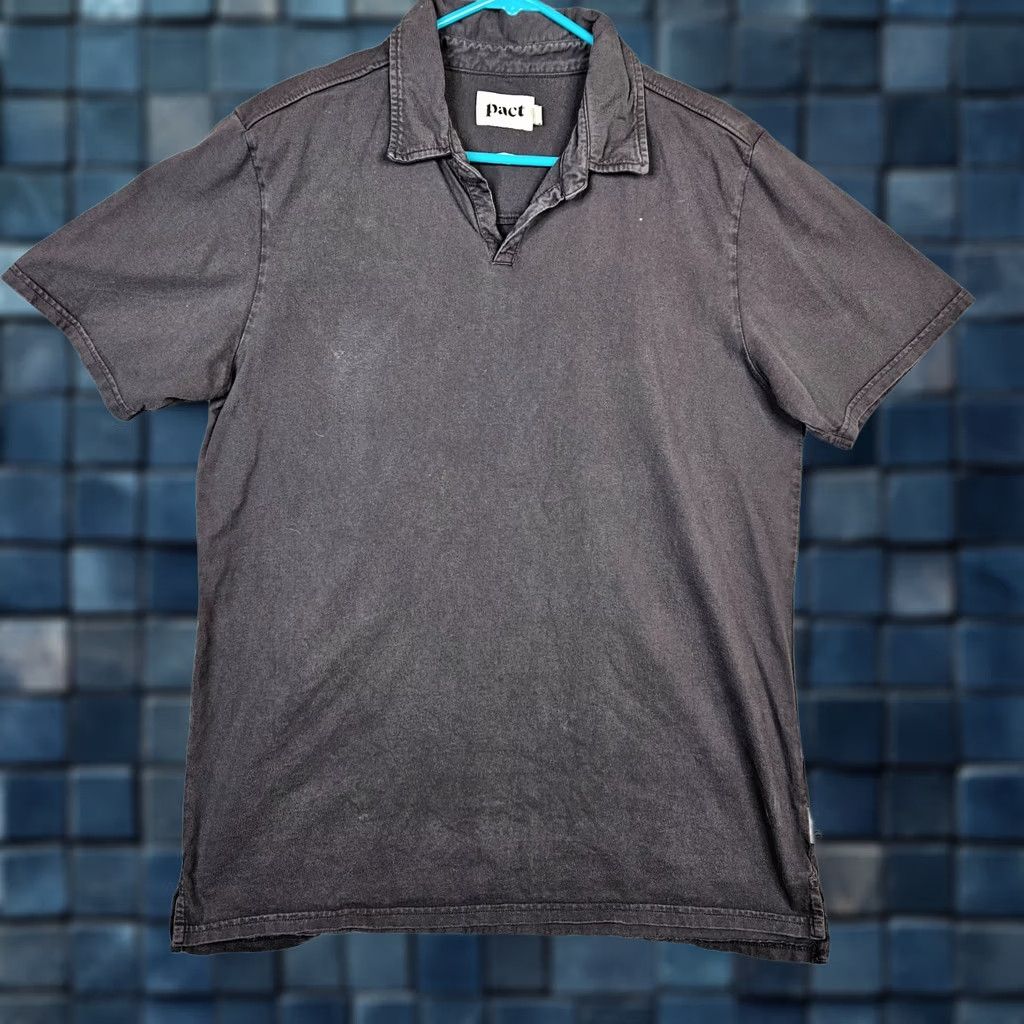 Vintage PACT Polo Shirt Men L Black Short Sleeve Button Logo Regular Fit Casual Activewear Sports Shirt Size US L / EU 52-54 / 3 - 1 Thumbnail