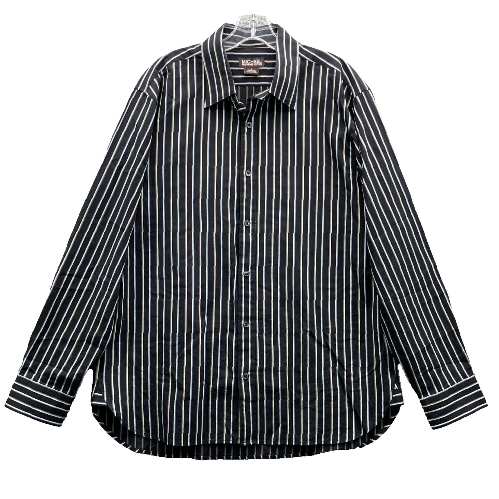 Michael Kors Michael Kors Dress Shirt Men’s Large Black Blue Office Preppy Cocktail Shirt Size 42R - 2 Thumbnail