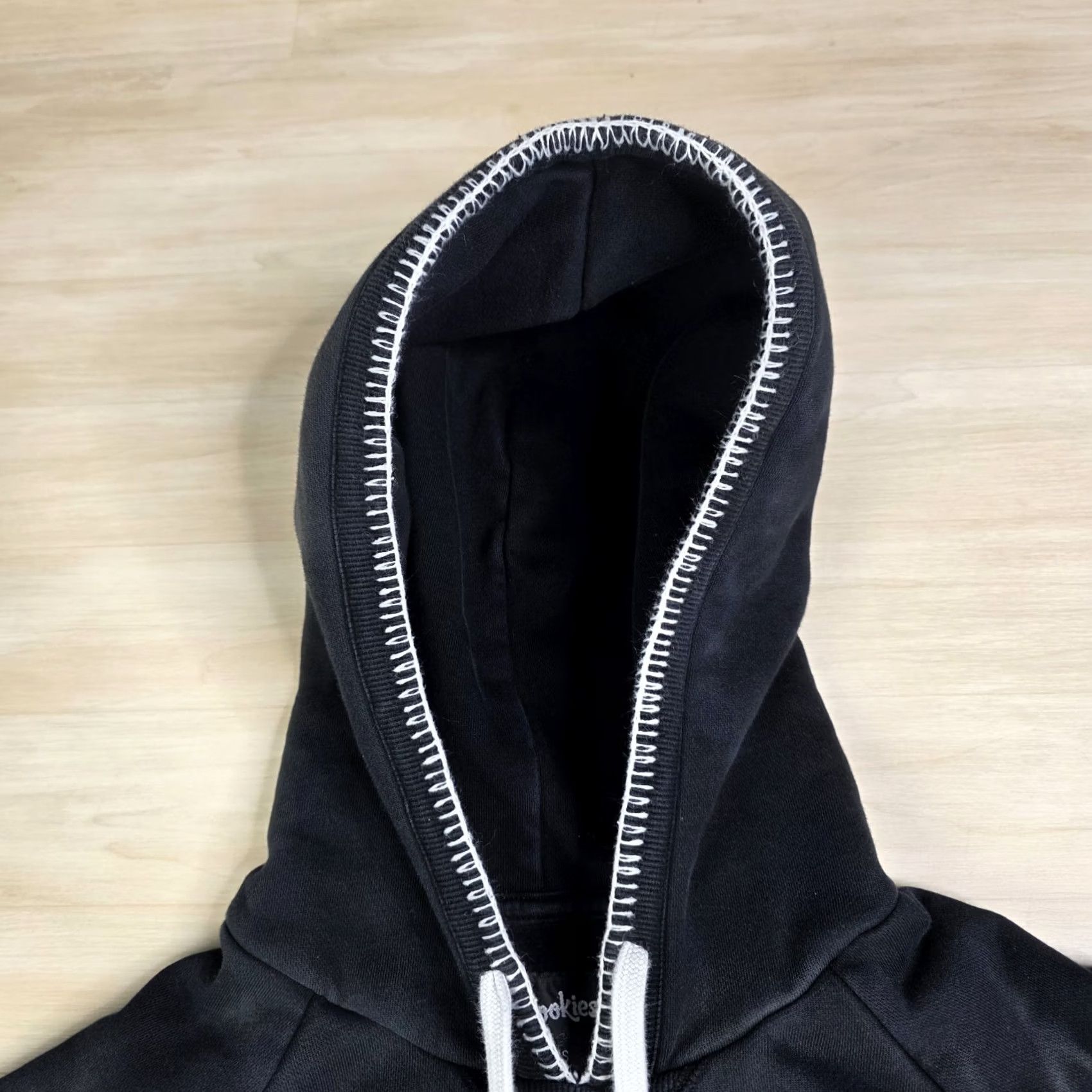 Logo 7 Cookies Black Acid Wash Hoodie Embroidered Logo Upper Echelon S Size US S / EU 44-46 / 1 - 4 Thumbnail