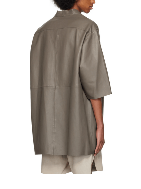 Rick Owens Rick Owens EDFU SS23 Gray Dust Faun Leather Jacket Size US M / EU 48-50 / 2 - 18 Thumbnail