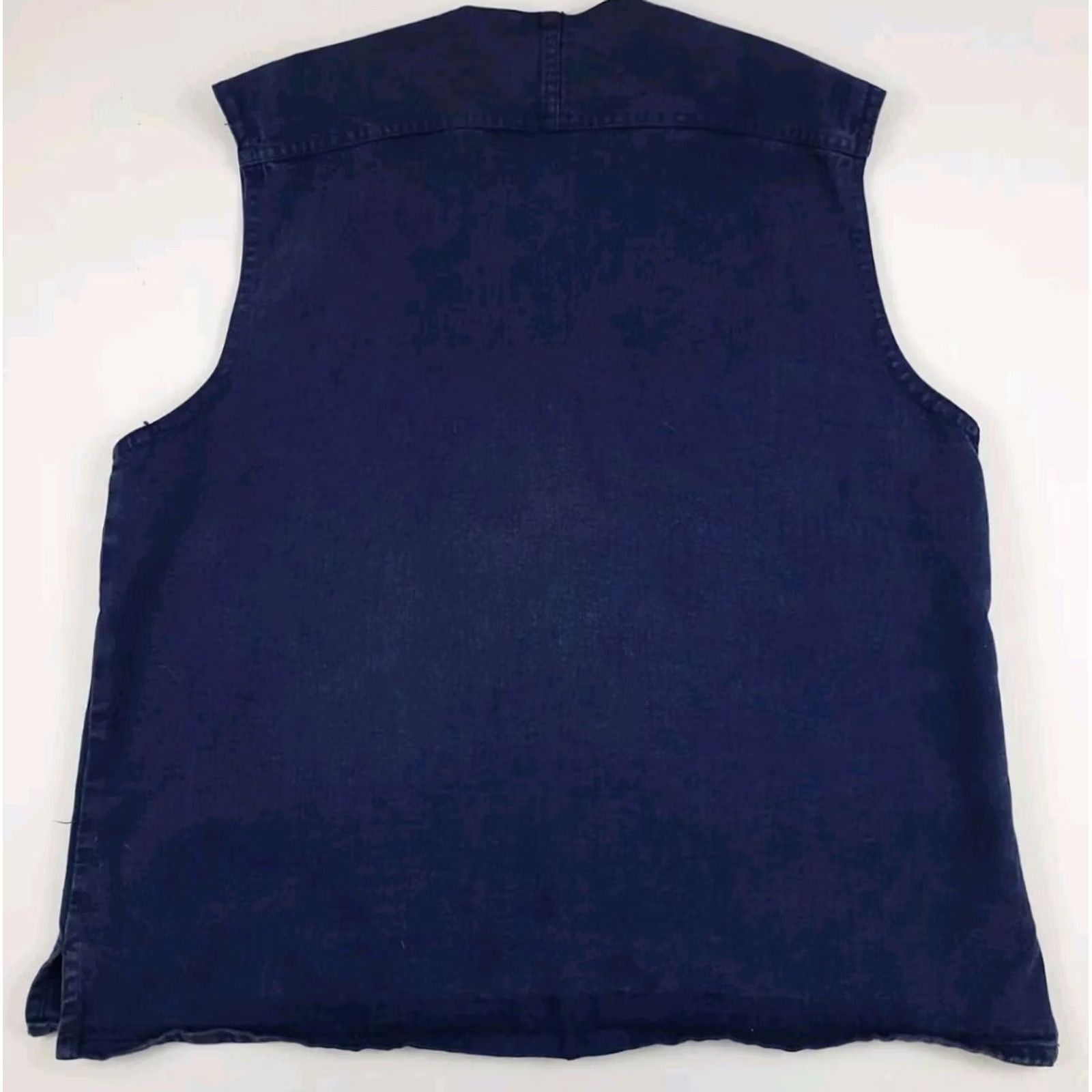 Karl Kani VINTAGE Karl Kani Cargo Vest Shirt Mens M Blue Cotton 90s Hip Hop USA Made Jeans Cargo vest Size 40R - 7 Thumbnail