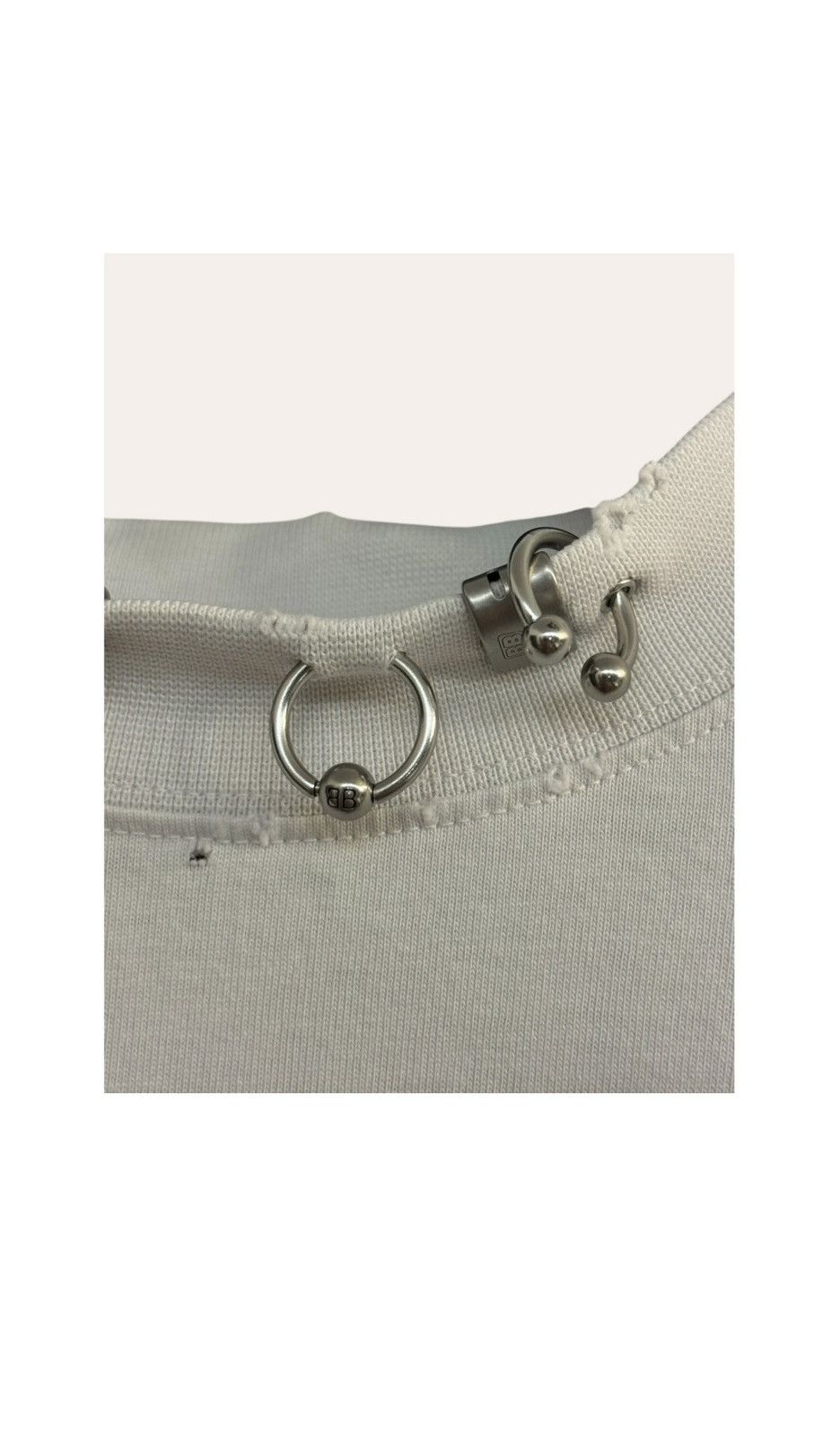 Balenciaga Balenciaga Piercing T-shirt white Size US M / EU 48-50 / 2 - 4 Thumbnail