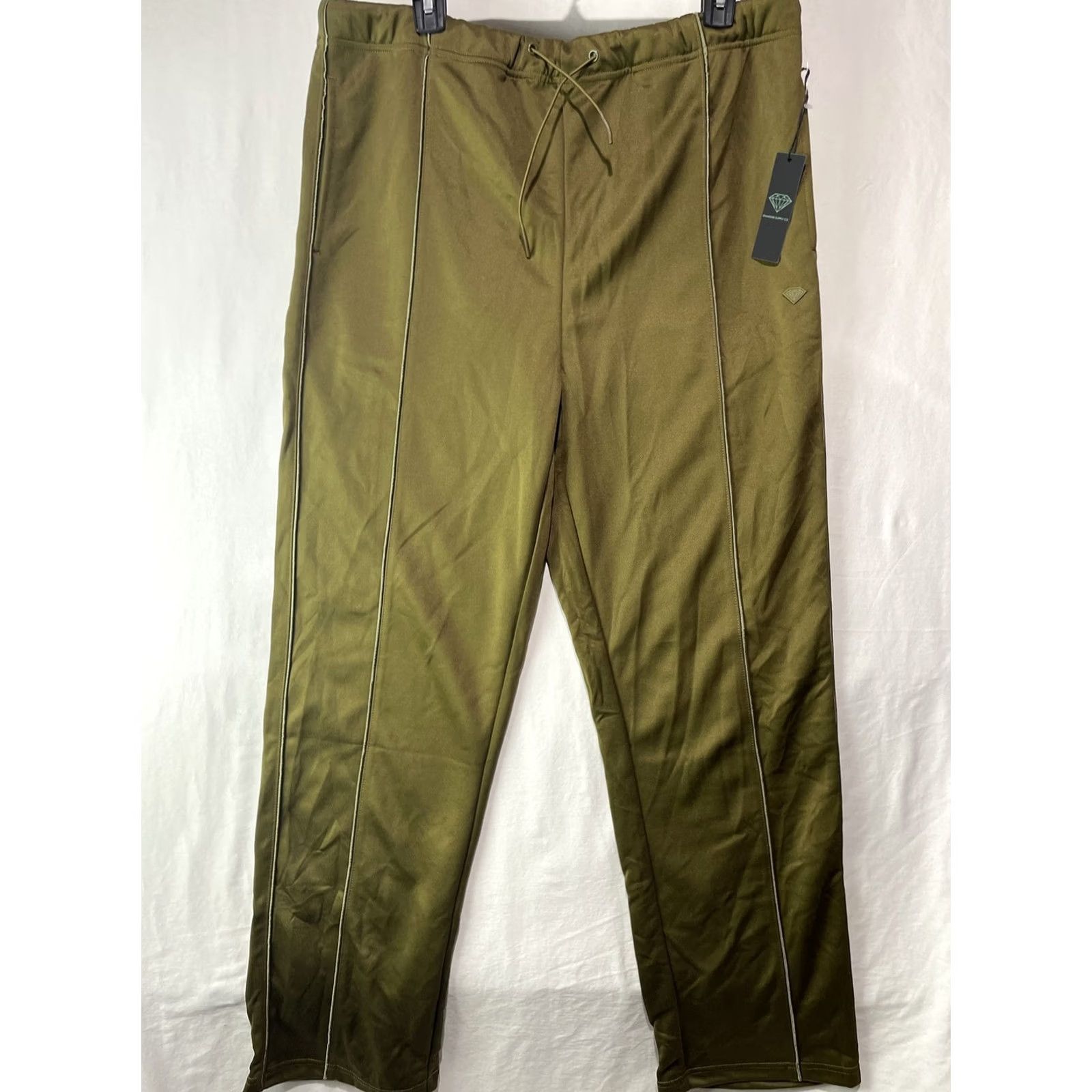 Diamond Supply Co. Diamond Supply Co. Track Pants Mens Large 34 Green Drawstring Pockets Baggy Snap Pants Size US 33 - 2 Thumbnail