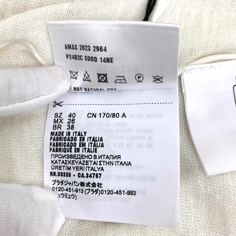 Prada Prada White logo letter round-neck knitted short sleeves Size S / US 4 / IT 40 - 9 Thumbnail