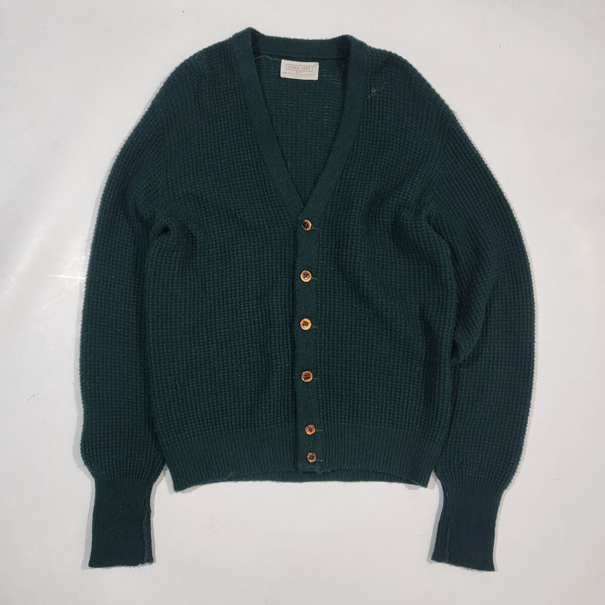 Vintage Vintage Lord Jeff Green Ribbed V-Neck Sweater Cardigan M Size US M / EU 48-50 / 2 - 14 Thumbnail