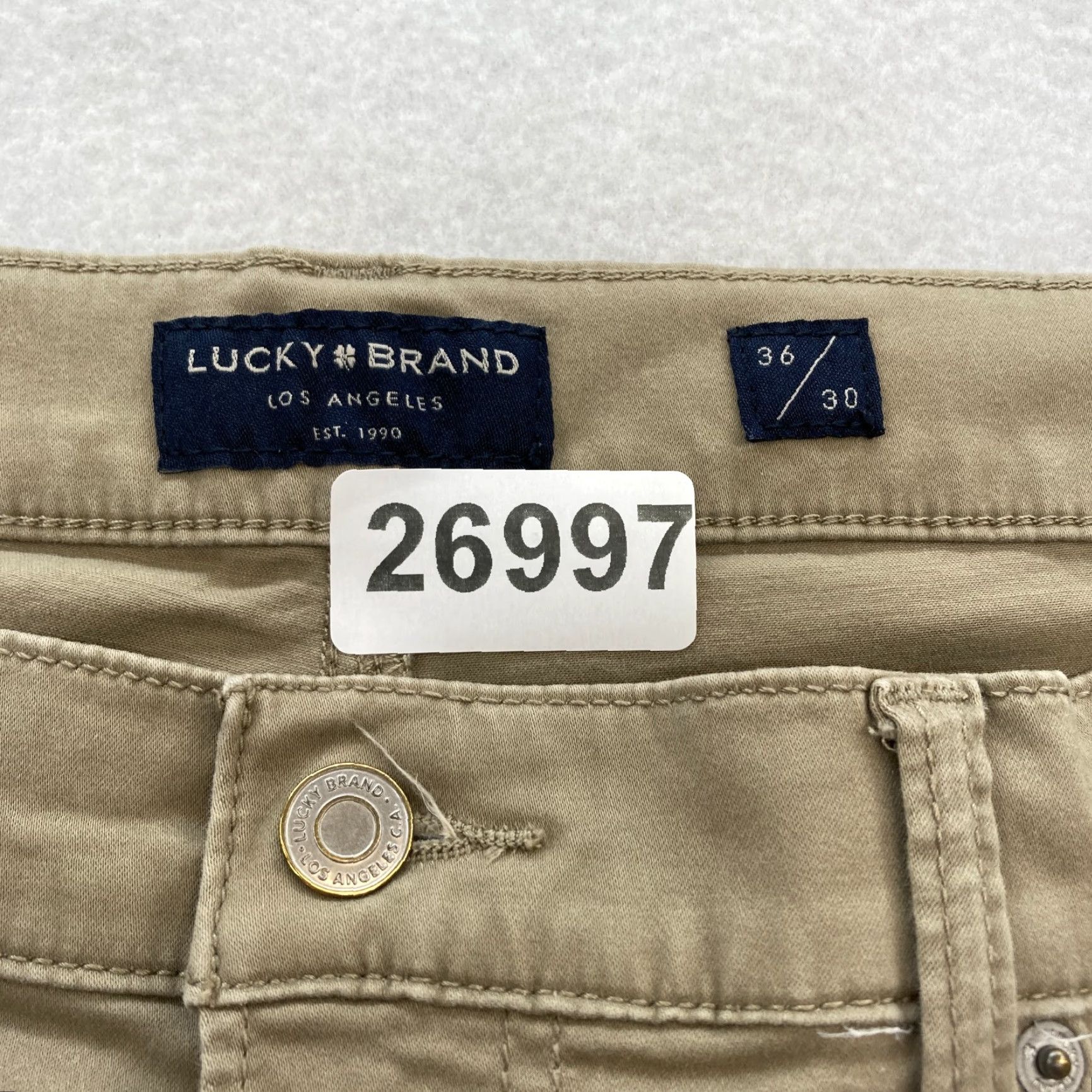 Lucky Brand Lucky Brand 121 Slim Pants Mens 36x27 Brown Stretch Fabric Chino Straight Leg Size US 36 / EU 52 - 4 Thumbnail