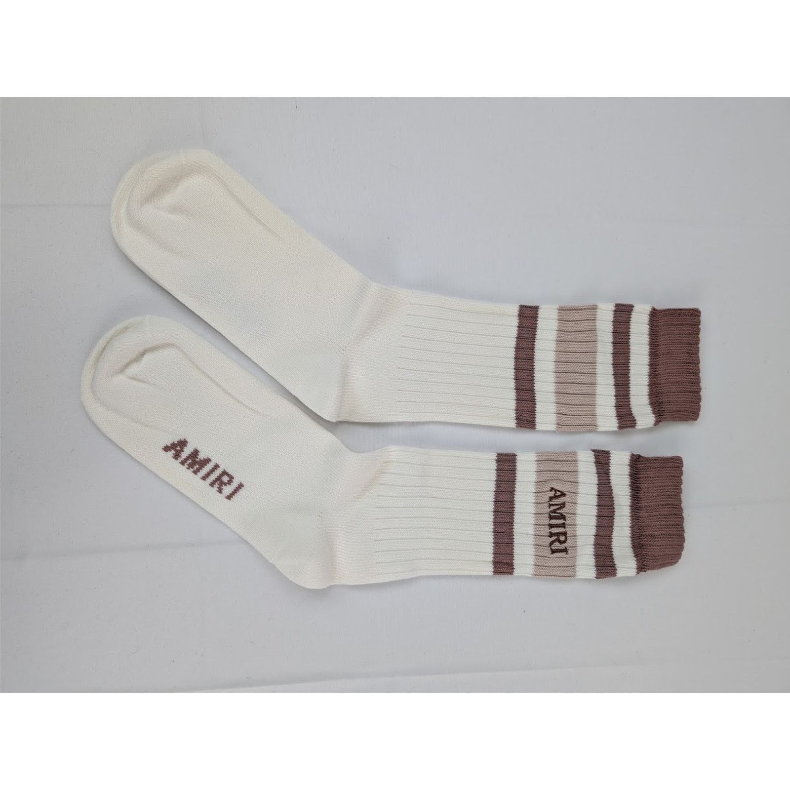Amiri o1rshd1 Size: 43-44 / Stack Stripe Chunky Socks in Brown Size ONE SIZE - 7 Thumbnail