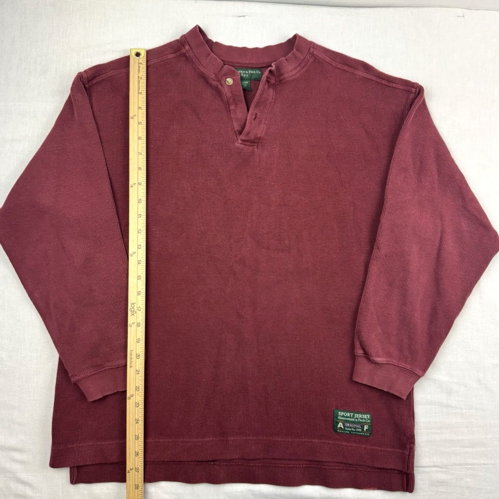 Abercrombie & Fitch VINTAGE Abercrombie & Fitch Henley Shirt Men L Red 90s Hipster Outdoor Shirt Mens Size US L / EU 52-54 / 3 - 6 Thumbnail