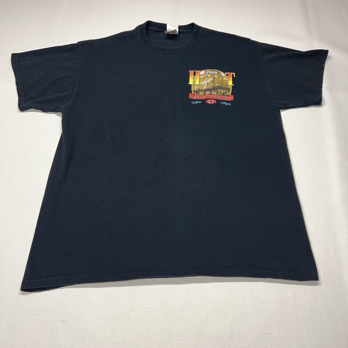 Vintage Motorcycle Tee Shirt Devils Tower Run Hulett Wyoming Biker Size US XL / EU 56 / 4 - 2 Thumbnail