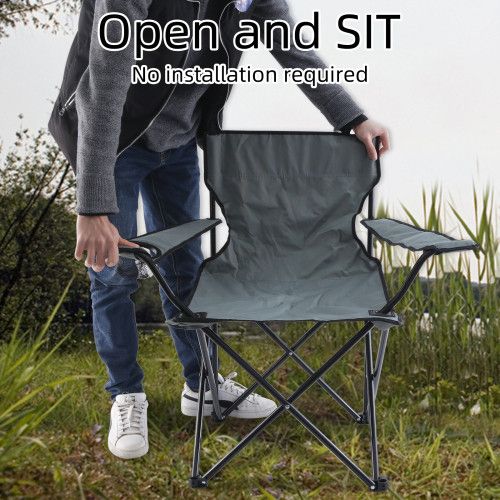 Designer × Homemade YSSOA Portable Folding Grey Camping Chair, 1-Pack Size US L / EU 52-54 / 3 - 6 Thumbnail