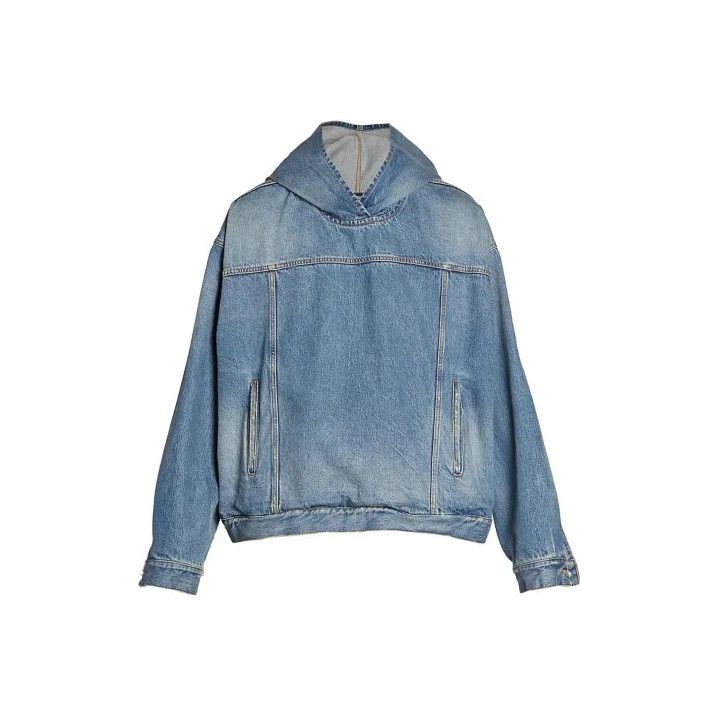 Balenciaga Balenciaga Blue Denim Hooded Jacket for Men Size US M / EU 48-50 / 2 - 1 Thumbnail