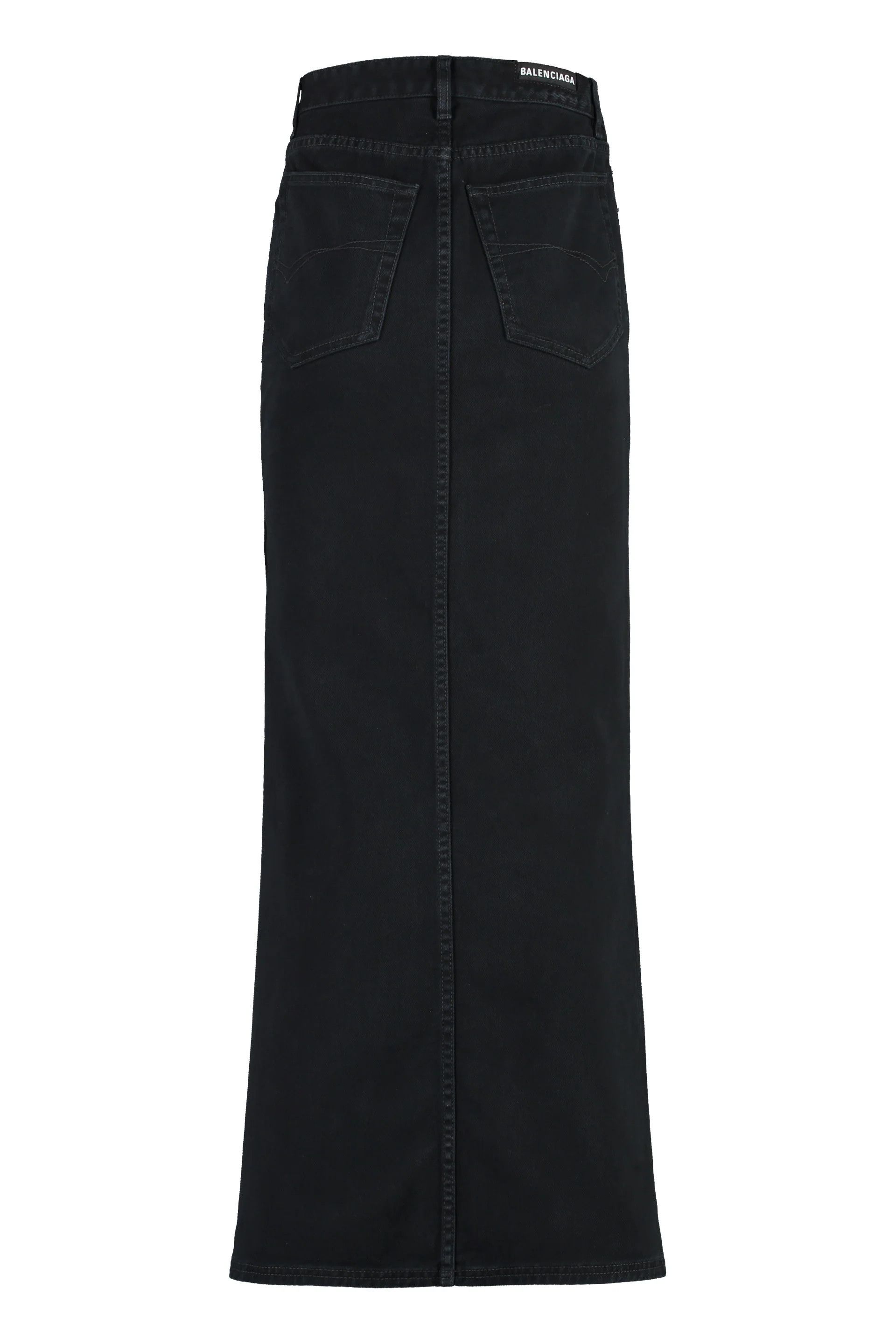 Balenciaga o1y0625 Denim Maxi Skirt in Black Size 28" / US 6 / IT 42 - 2 Thumbnail