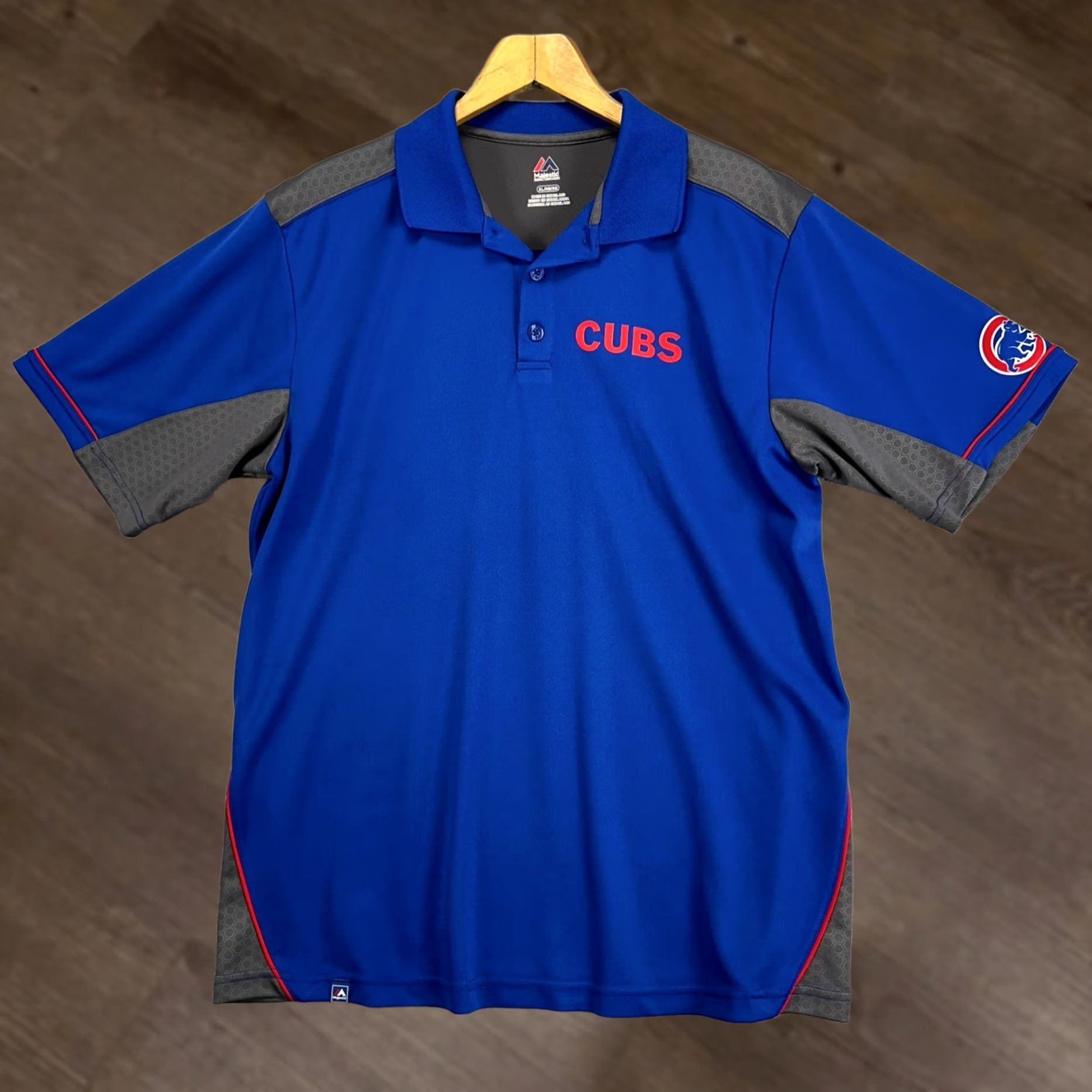 Vintage VINTAGE Chicago Cubs Majestic Polo Shirt XL Blue Grey Short Sleeve Rugby Mens Size US XL / EU 56 / 4 - 1 Thumbnail