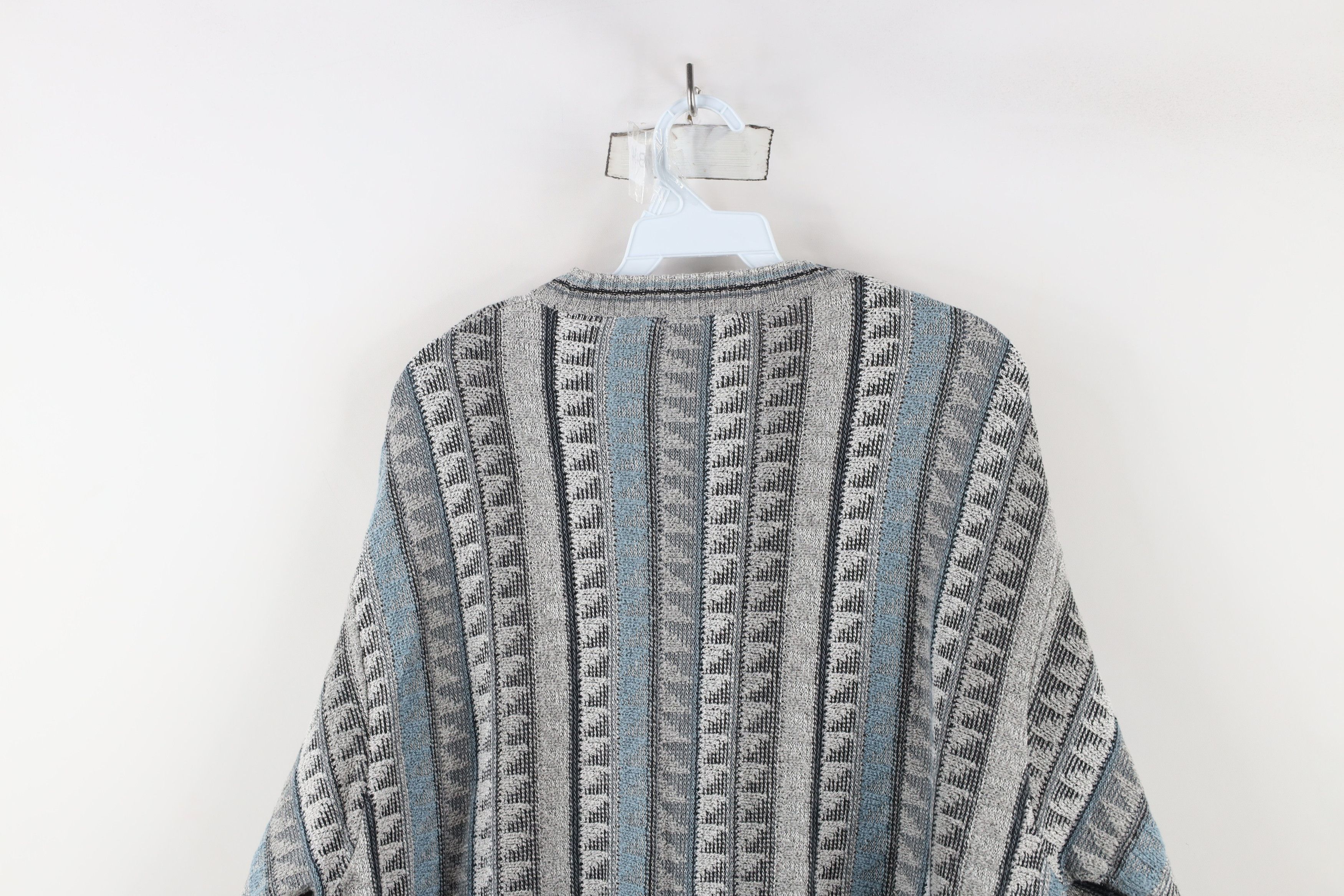 Vintage Vintage 90s Coogi Style Striped Knit Crewneck Sweater Size US L / EU 52-54 / 3 - 10 Thumbnail