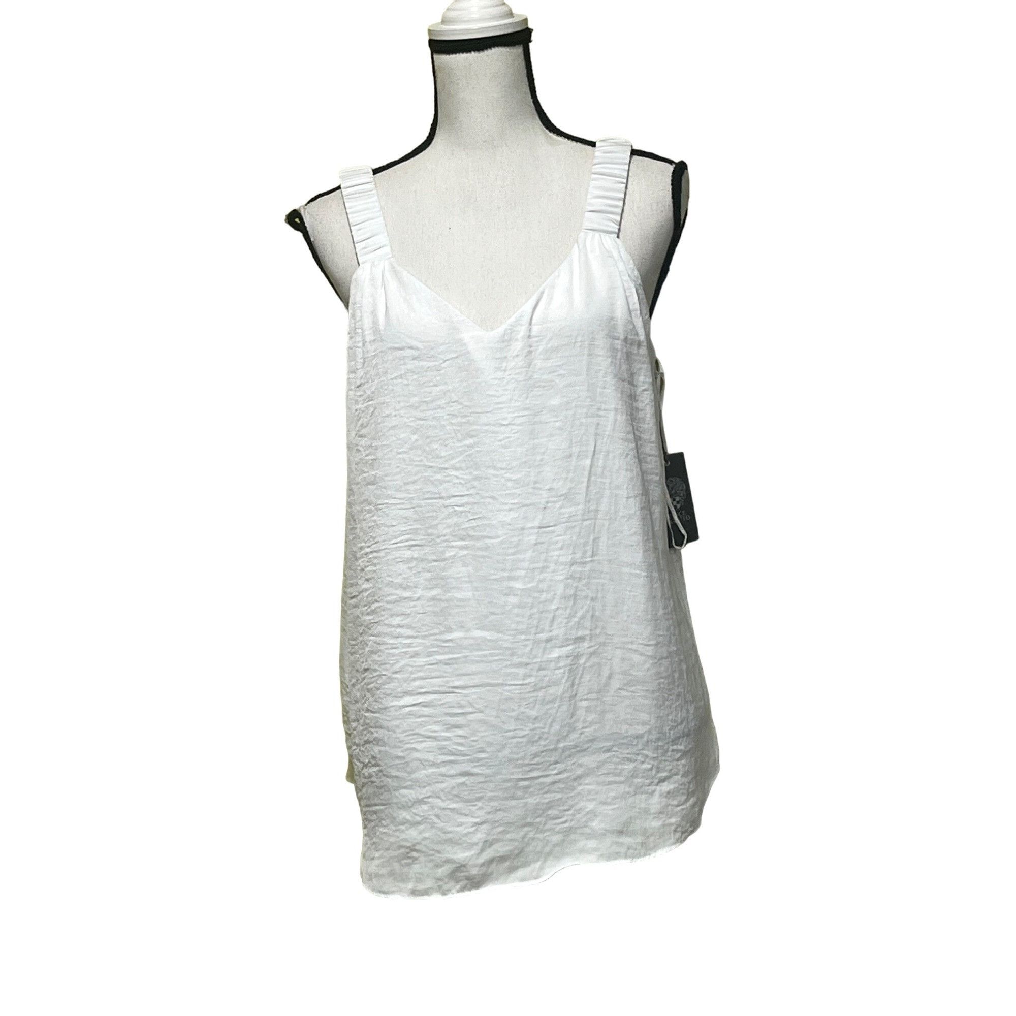Vince Camuto Vince Camuto Ruffle Strap Rumple Tank Top, Ivory, Sz. M Size M / US 6-8 / IT 42-44 - 1 Thumbnail