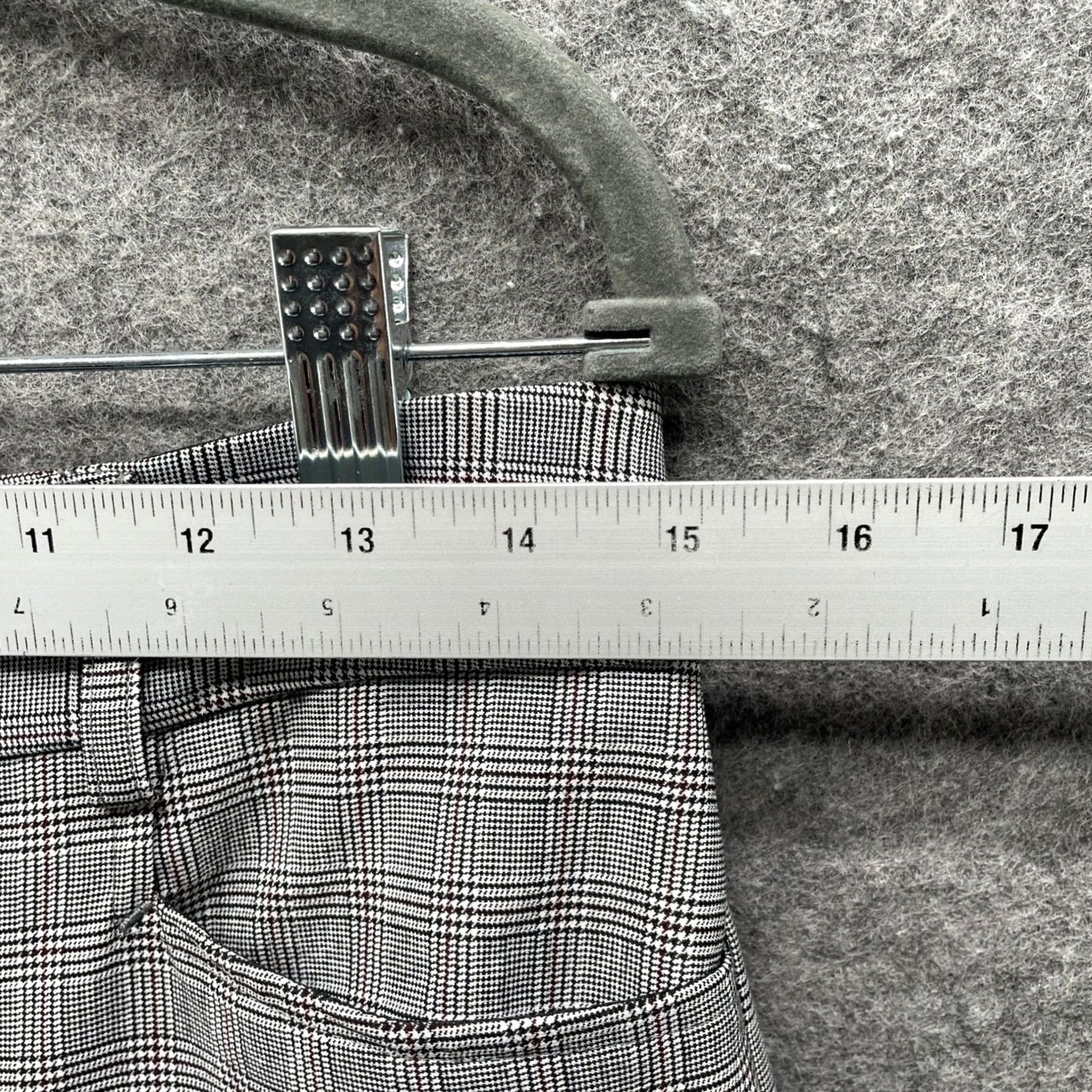 Express Express Columnist Slim Mid Rise Dress Pants Womens 6 Gray Glen Plaid Stretch Size 28" / US 6 / IT 42 - 6 Thumbnail