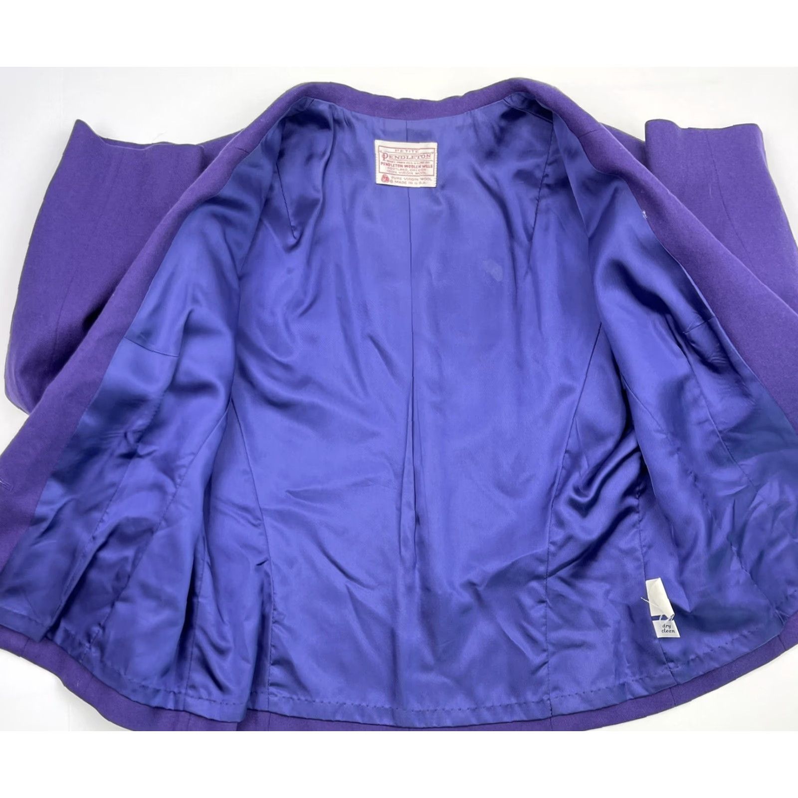 Pendleton VTG Pendleton Women's Blazer Petite M Wool Purple Short Lined Coat One Button Front US Made Womens Size M / US 6-8 / IT 42-44 - 4 Thumbnail