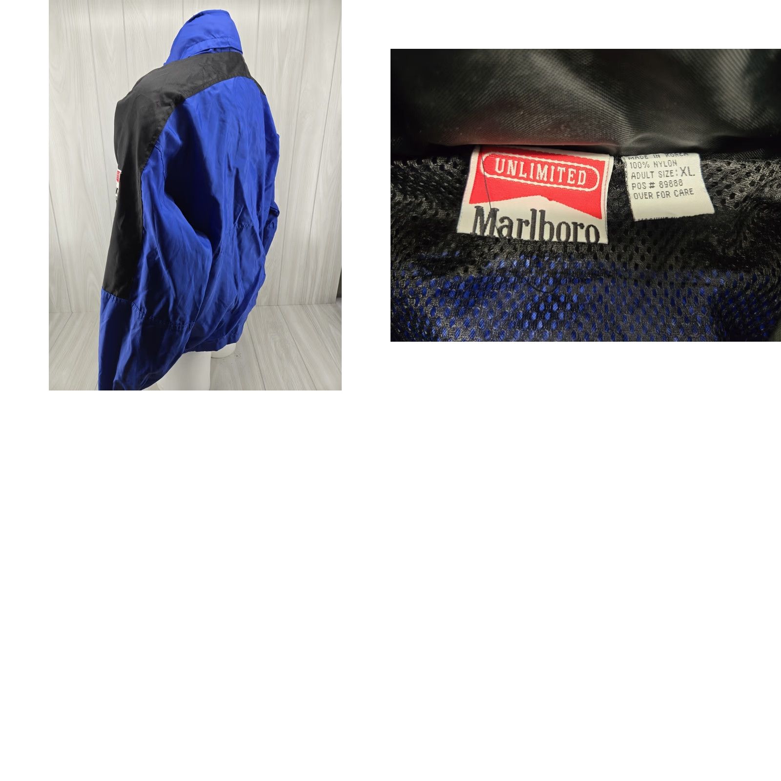 Marlboro VINTAGE Marlboro Unlimited Jacket Nylon Hooded Full Zip Men’s XL 90s Windbreaker Blue Size US XL / EU 56 / 4 - 8 Thumbnail