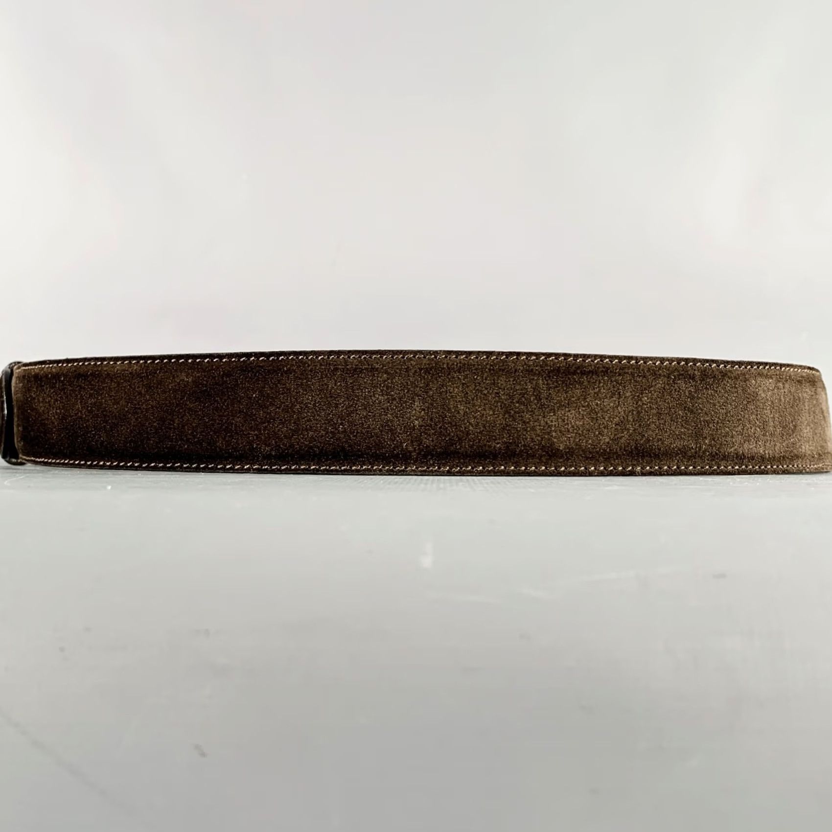 Loro Piana LORO PIANA Belt Dark Brown Silver Suede Belt Size 38 Men Adult Size 38 - 4 Thumbnail