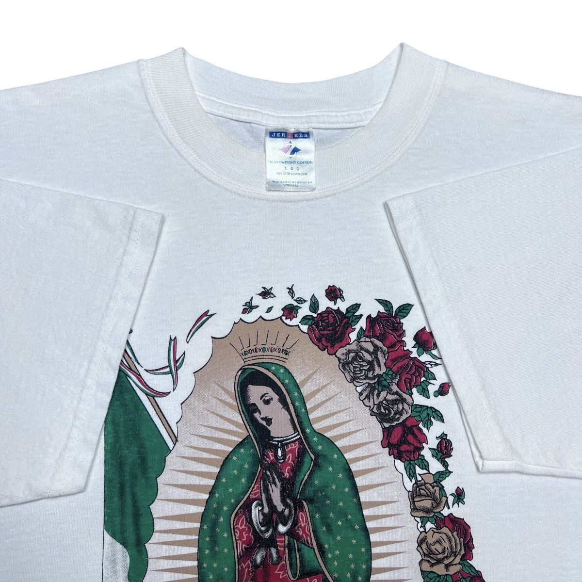 Jerzees Vintage 2000s Virgen De Guadalupe Virgin Mary Graphic Tee Size US L / EU 52-54 / 3 - 2 Thumbnail