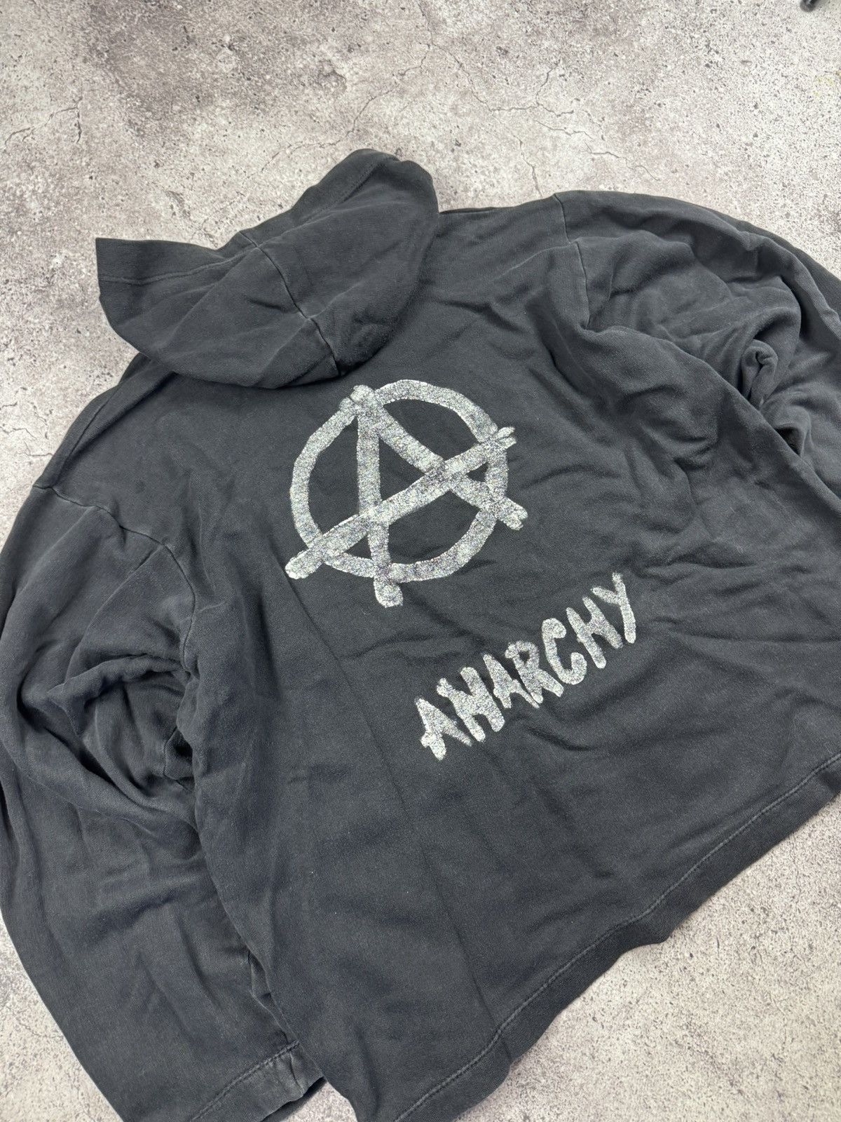 Vintage Vintage Y2K Faded Black Anarchy boxy hoodie Avant garde Size US M / EU 48-50 / 2 - 7 Thumbnail