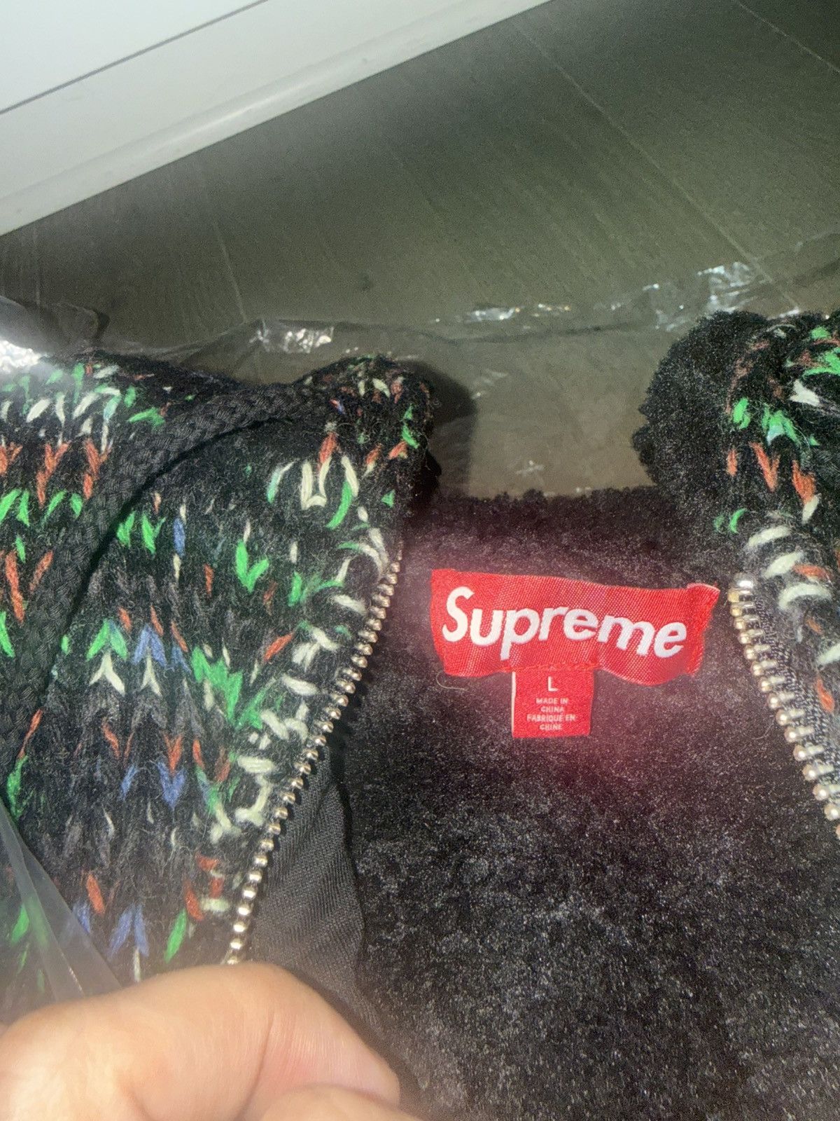 Supreme Supreme Faux Shearling Lined Zip Up Hooded Sweater Green Size US L / EU 52-54 / 3 - 8 Thumbnail