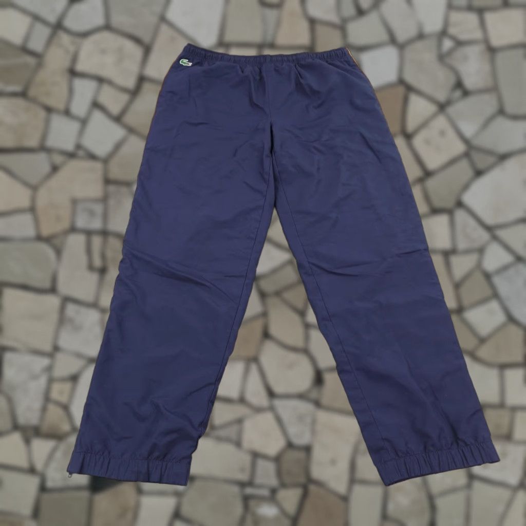 Lacoste Lacoste Sport Pants Mens 2XL Blue Lined Windbreaker Track Joggers Ankle Zip Croc Size US 39 - 1 Thumbnail