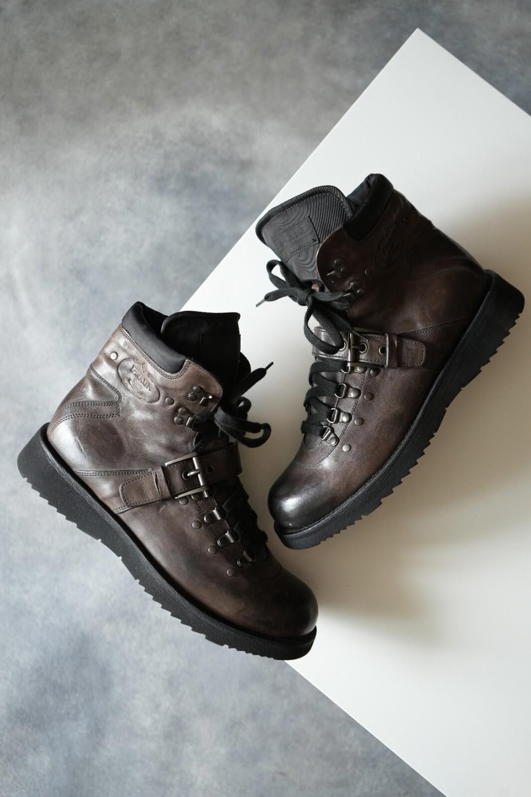 Prada NEW FW2011 Prada Hiking Buckle Trimmed Men Boots US9.5 Size US 9.5 / EU 42-43 - 1 Thumbnail