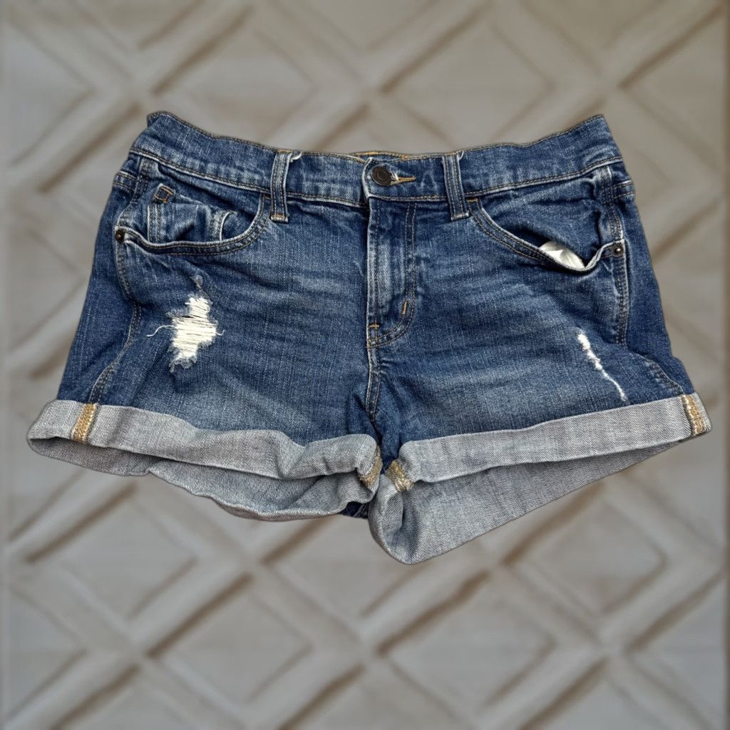 Old Navy VINTAGE Old Navy Mid Rise Boyfriend Denim Shorts Women Size 2 Blue Casual Streetwear Size 26" / US 2 / IT 38 - 1 Thumbnail