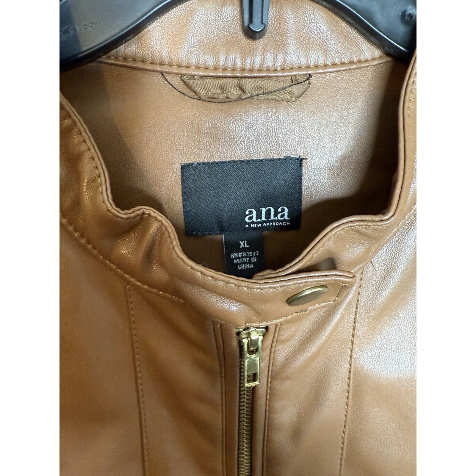 & Other Stories Ana Women’s Faux Leather Jacket Brown Zip XL Biker Moto Coat Size XL / US 12-14 / IT 48-50 - 6 Thumbnail
