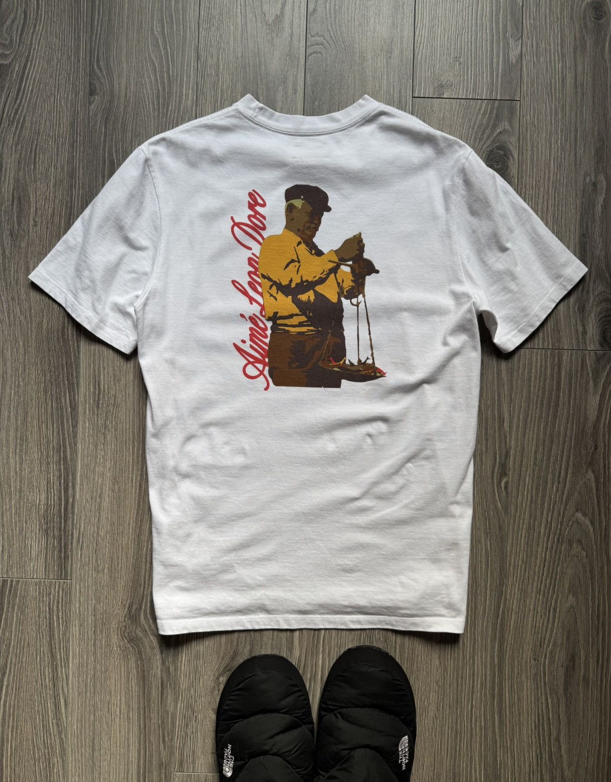 Aime Leon Dore White Graphic T Shirt Large Papou Grandfather