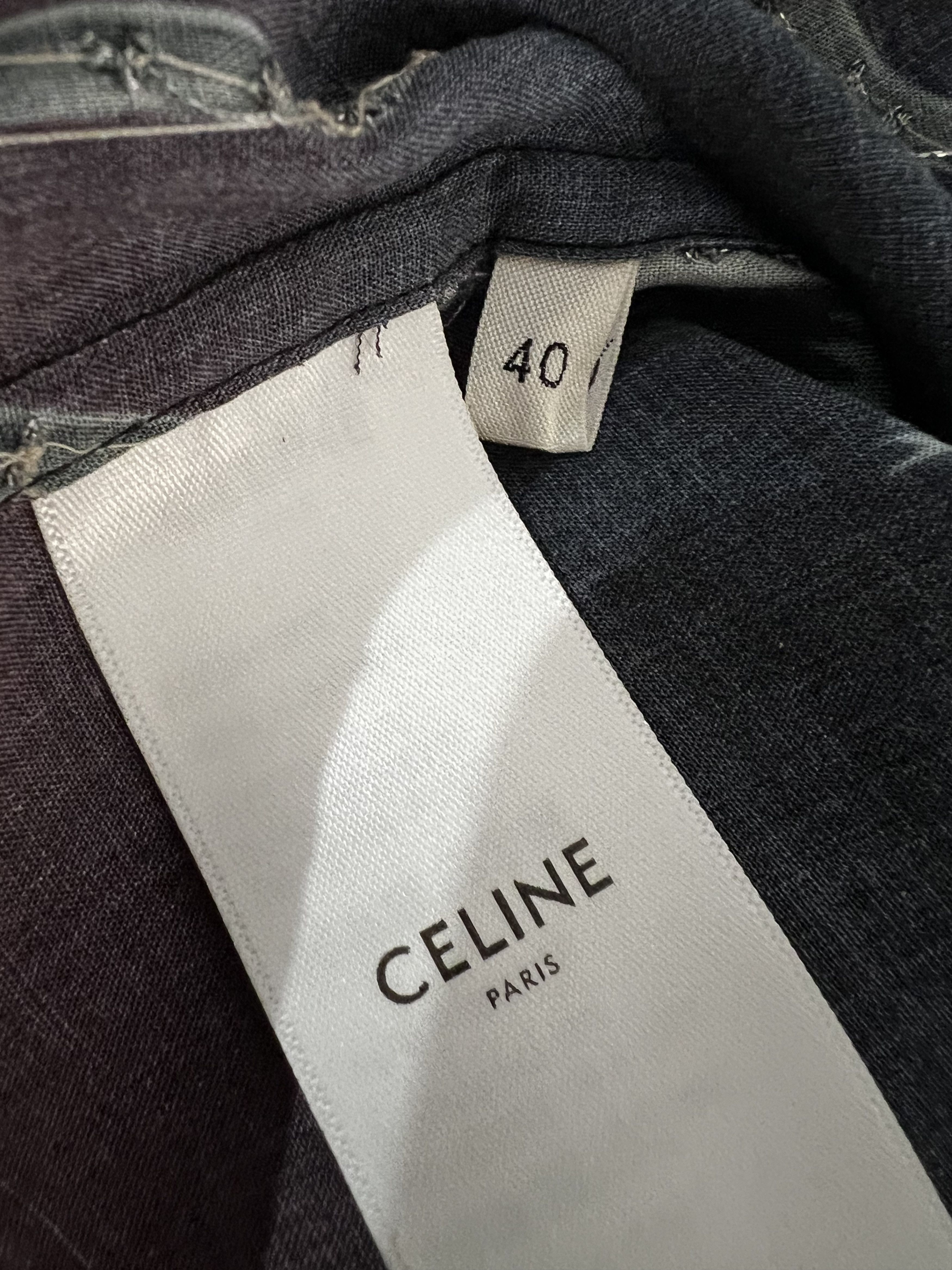 Celine × Hedi Slimane Palm Embroidered Short Sleeved Shirt Size US M / EU 48-50 / 2 - 15 Thumbnail
