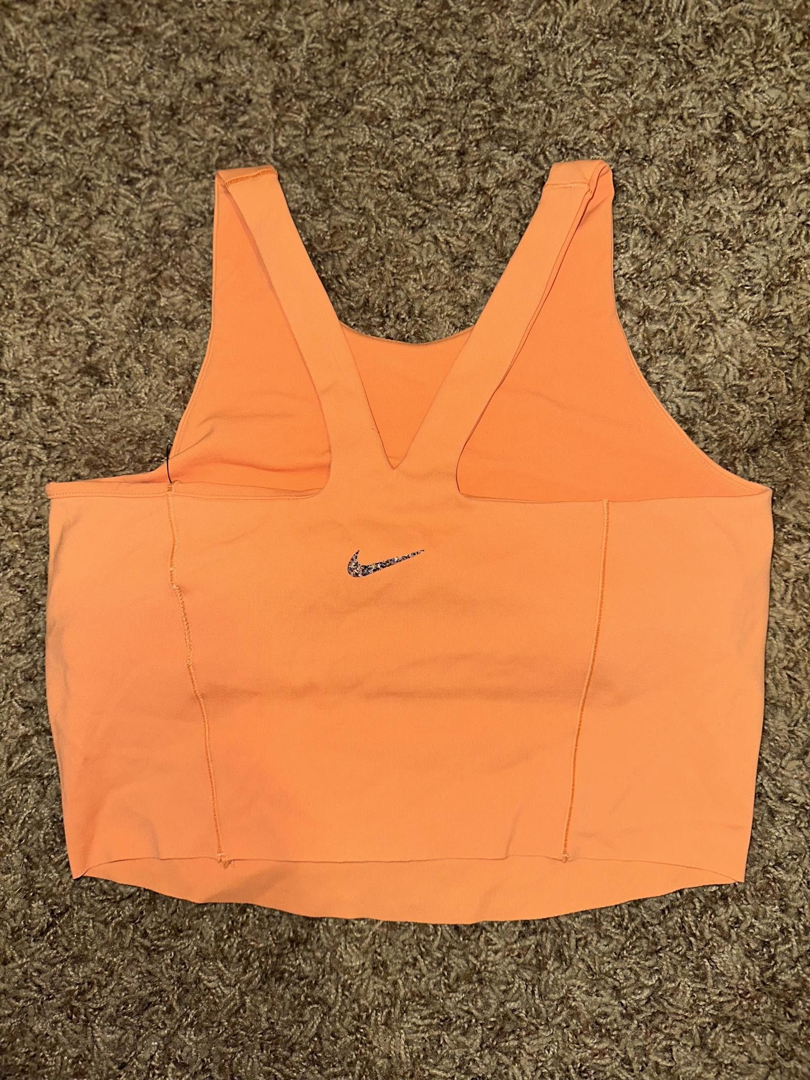 Nike Nike Women’s Yoga Dri-FIT Luxe Orange tee Cropped Tank Top Shirt Sample Size ONE SIZE - 4 Thumbnail