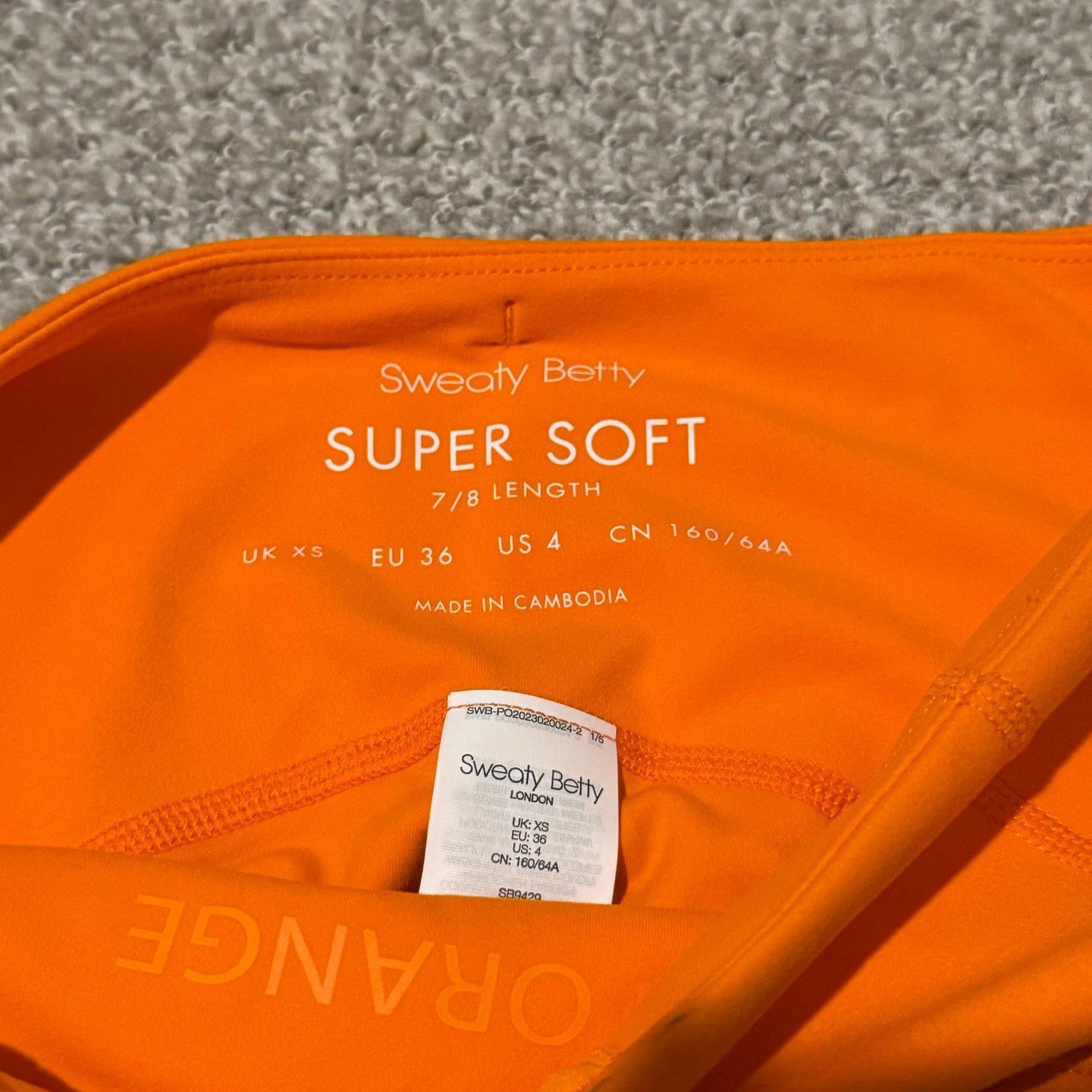 Designer Sweaty Betty Super Soft Leggings - Vibrant Lively Orange, XS Size 26" / US 2 / IT 38 - 4 Thumbnail