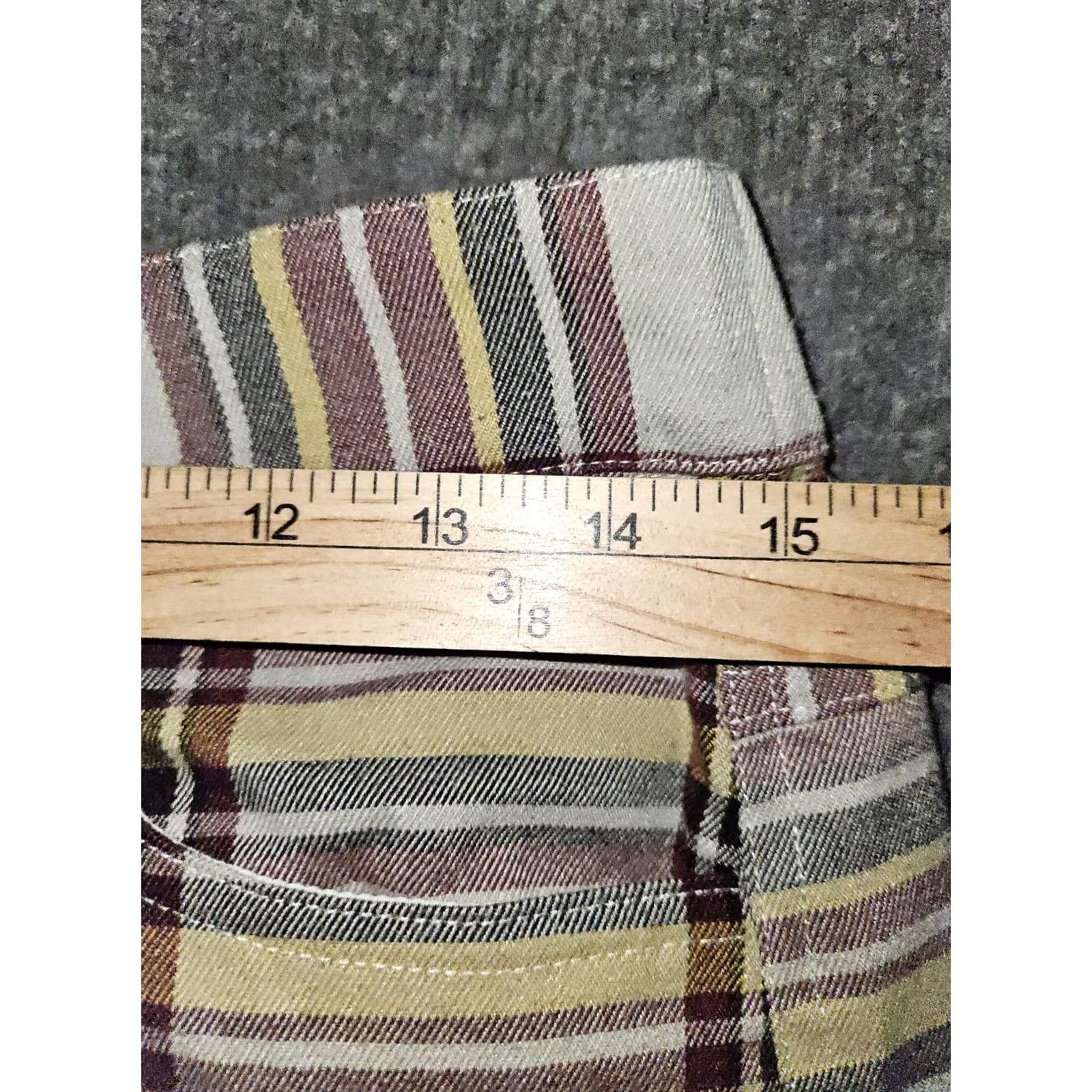 Urban Outfitters VINTAGE Urban Outfitters Cargo Pants Juniors PS Beige Plaid Wide-Leg 90s Grunge Bohemian Baggy Mid Rise Pockets Womens Size 28" / US 6 / IT 42 - 3 Thumbnail
