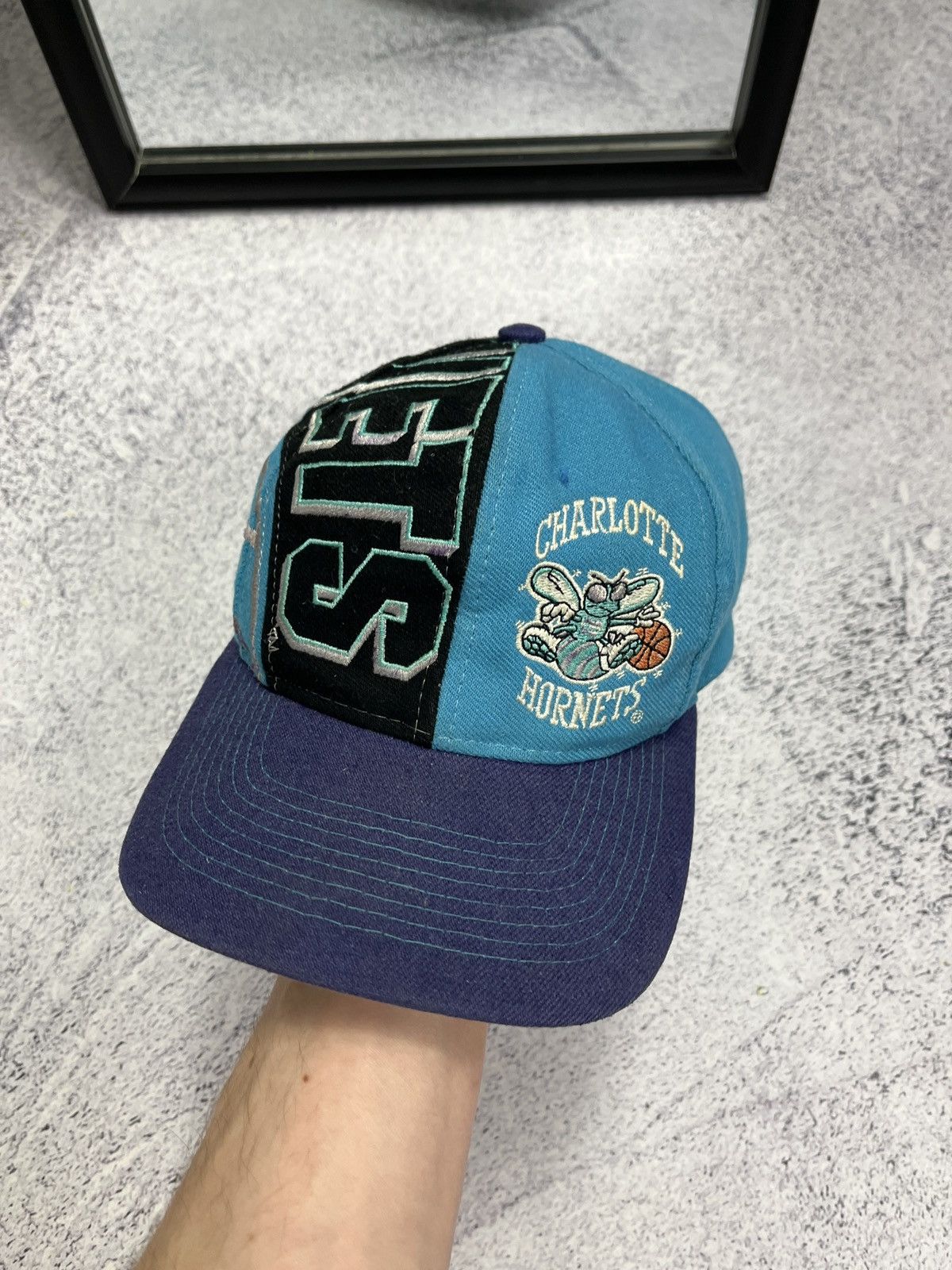 Vintage 90's Charlotte Hornets NBA Snap Back Cap Hat Rare