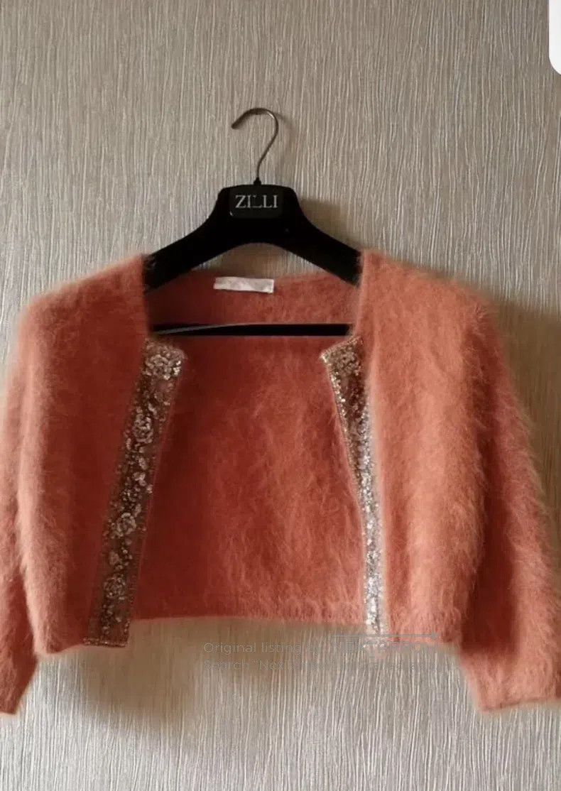 Valentino Valentino Orange sequin studded beaded cardigan Size L / US 10 / IT 46 - 3 Thumbnail