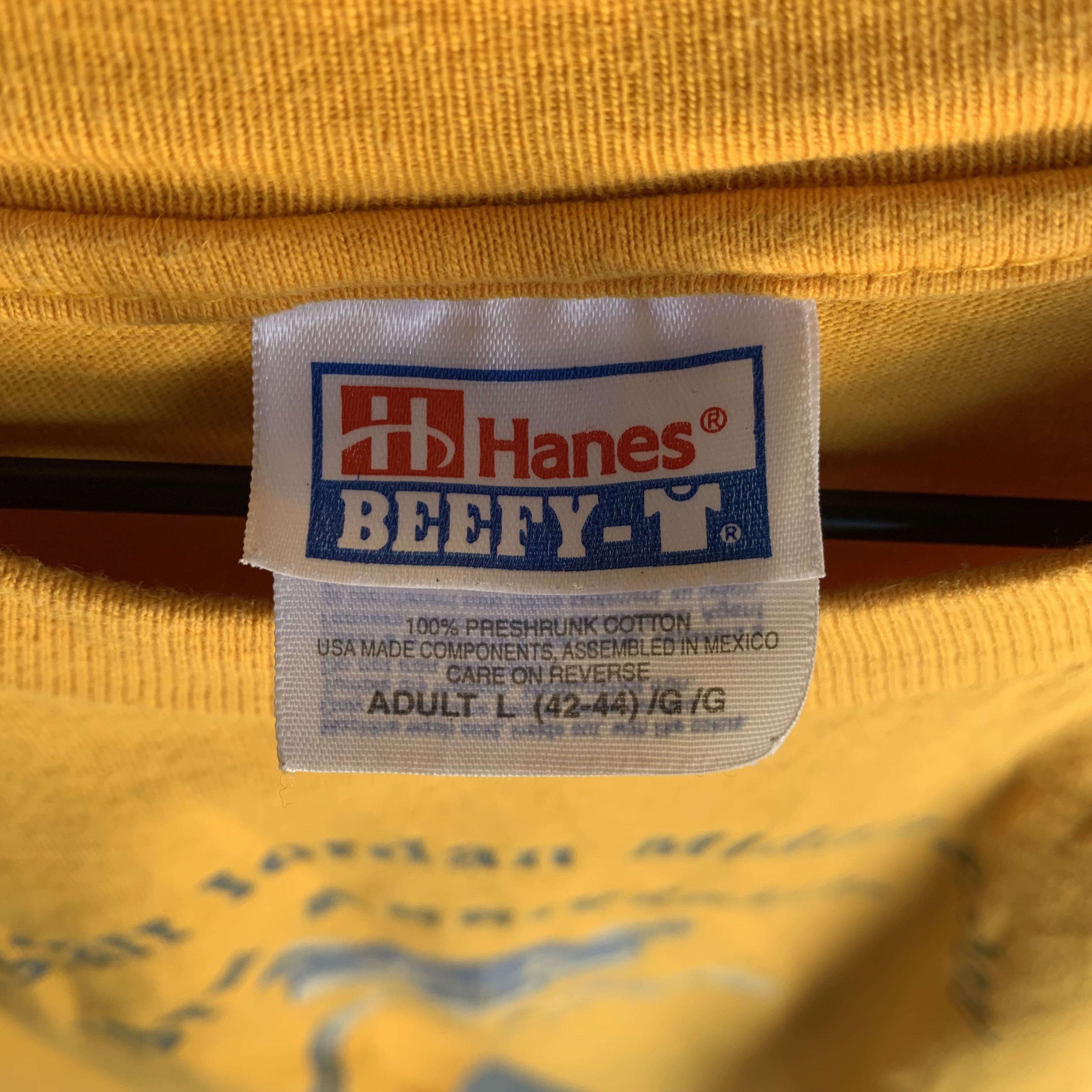 Hanes Hanes Beefy T Shirt Men's Size Large Yellow Size US L / EU 52-54 / 3 - 8 Thumbnail
