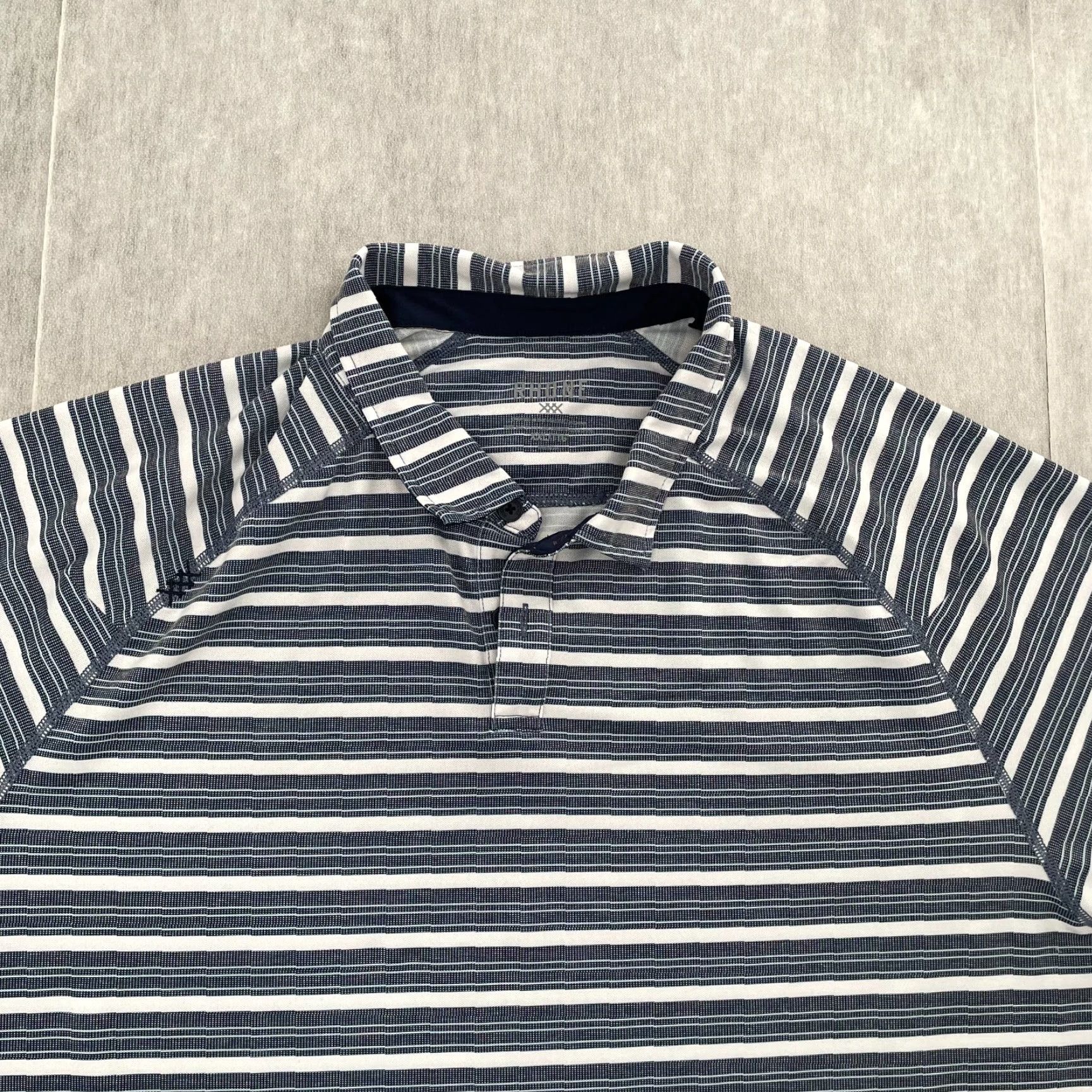 Rhone Rhone Commuter Shirt 2XL Blue Polo Striped Active Logo Mens XXL Adult Size US XXL / EU 58 / 5 - 3 Thumbnail