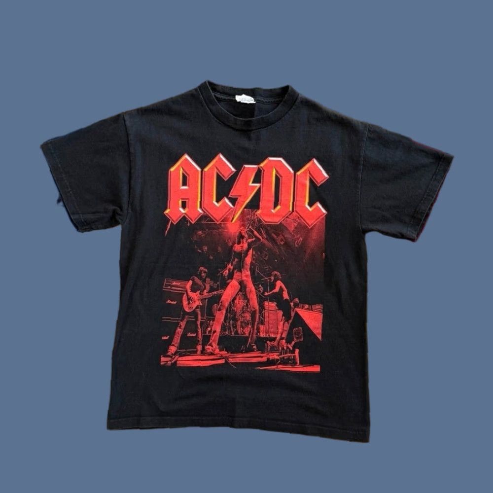 Delta VINTAGE AC/DC Rock Band T-Shirt Medium M Black Men Short Sleeve Y2K Grunge Music Rock Vintage 2000s Shirt Member Mens Size US M / EU 48-50 / 2 - 1 Thumbnail