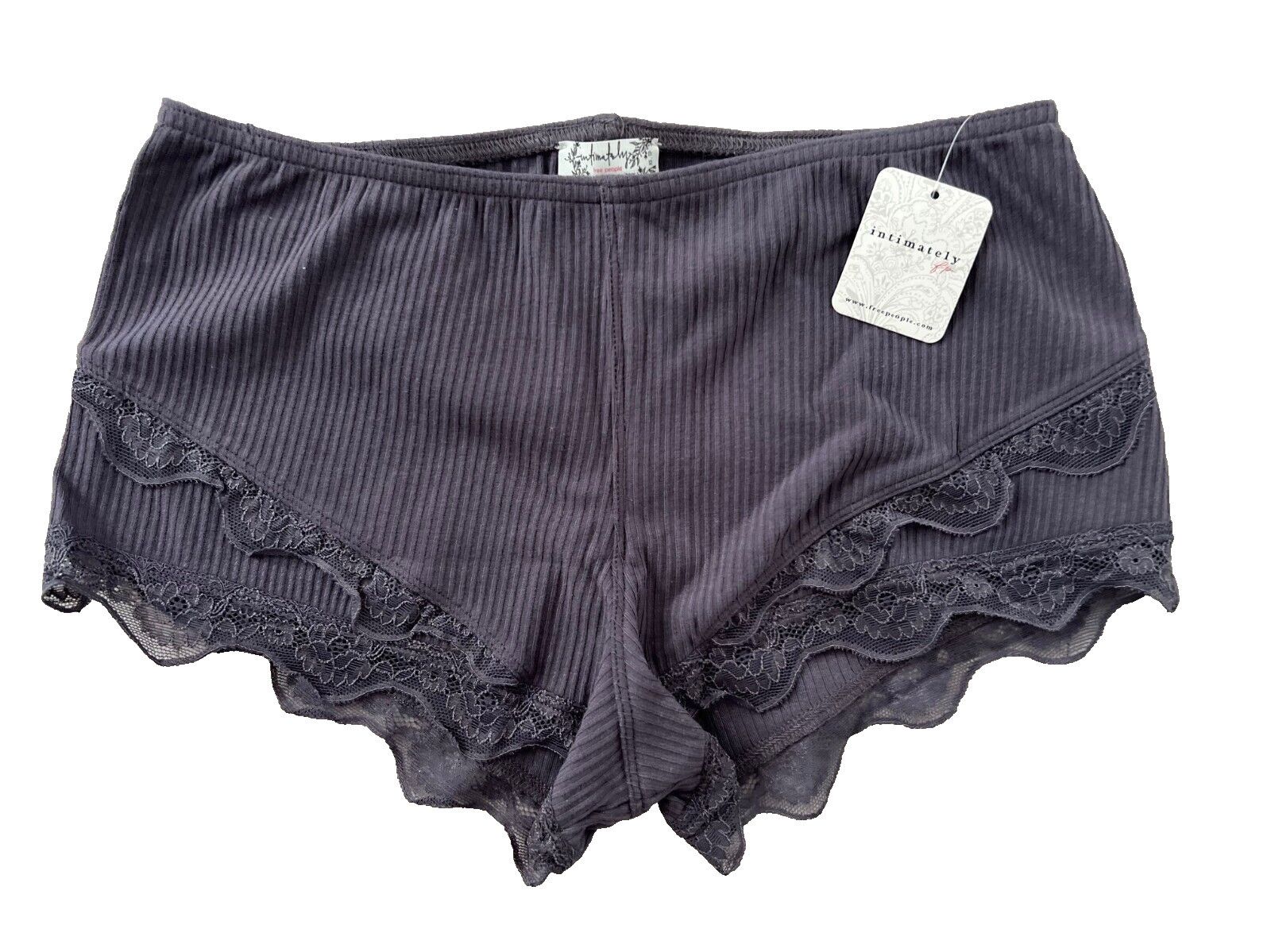 Free People Intimately Free People Lace Rib Bootie Shorts Grey ( XS ) Size ONE SIZE - 1 Thumbnail