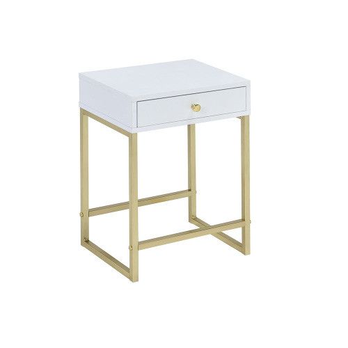 Designer × Homemade ACME Coleen Side Table in White & Brass 82298 Size US L / EU 52-54 / 3 - 4 Thumbnail