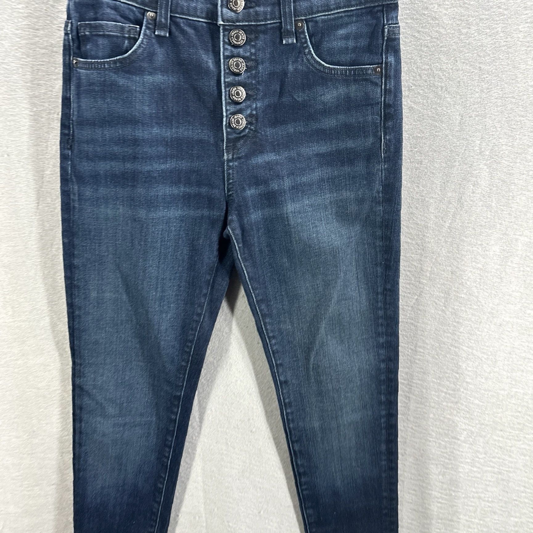 Veronica Beard VERONICA BEARD Debbie Jeans Skinny High Rise Exposed Button Fly 25 Blue Women Size 42" / US 20 - 4 Thumbnail